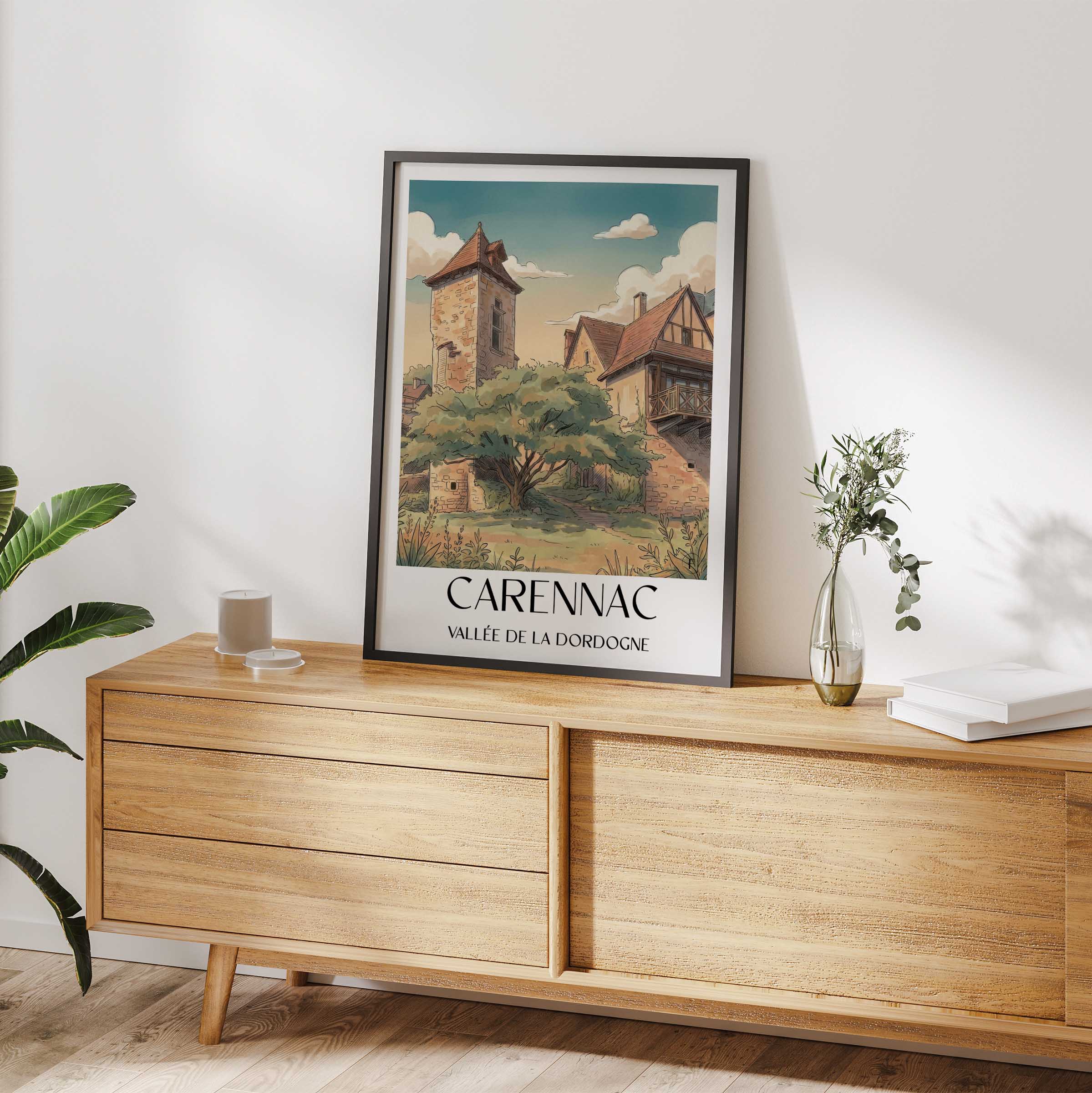 carennac-vallée-de-la-dordogne-frankreich-poster-aquarell