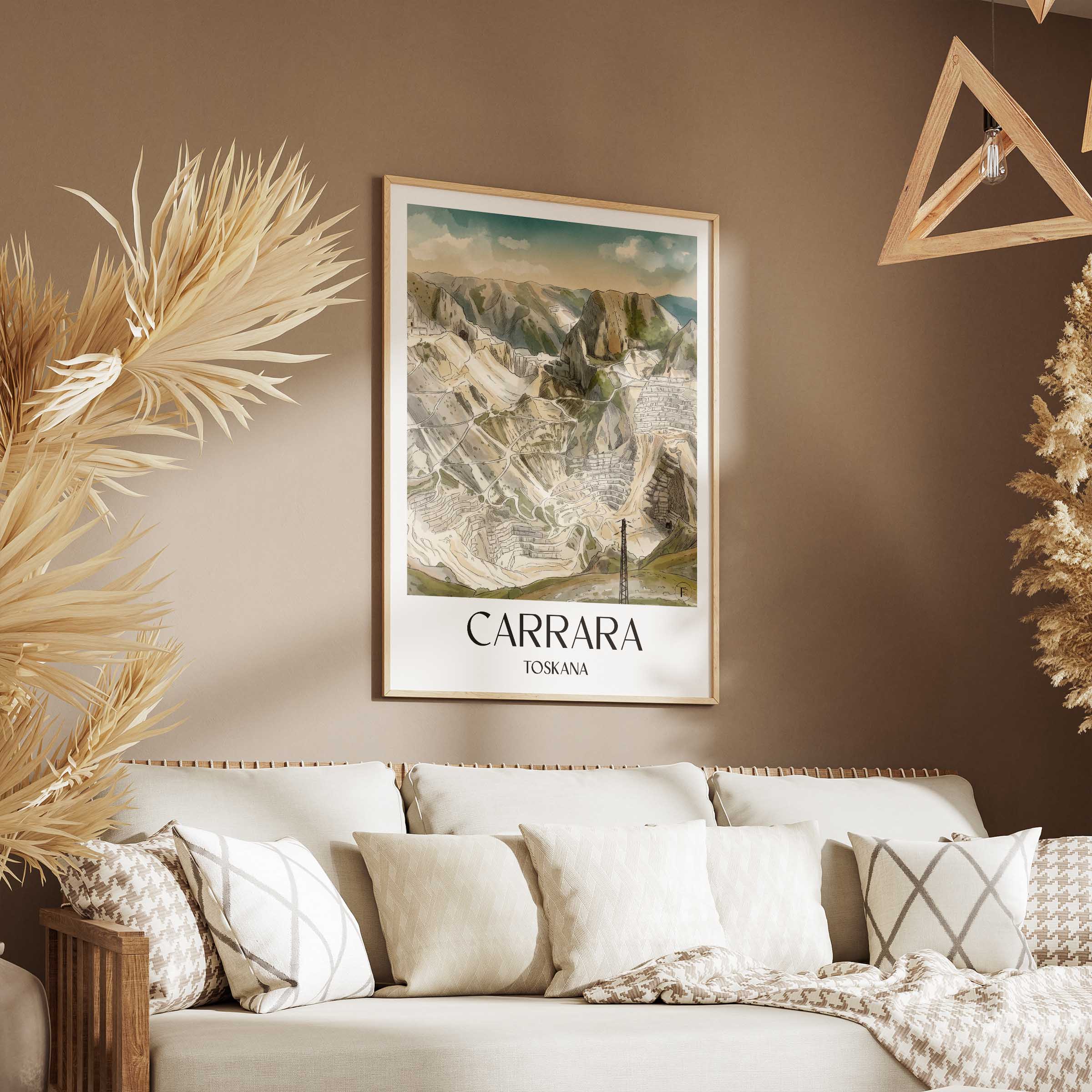 carrara-toskana-italien-poster-aquarell
