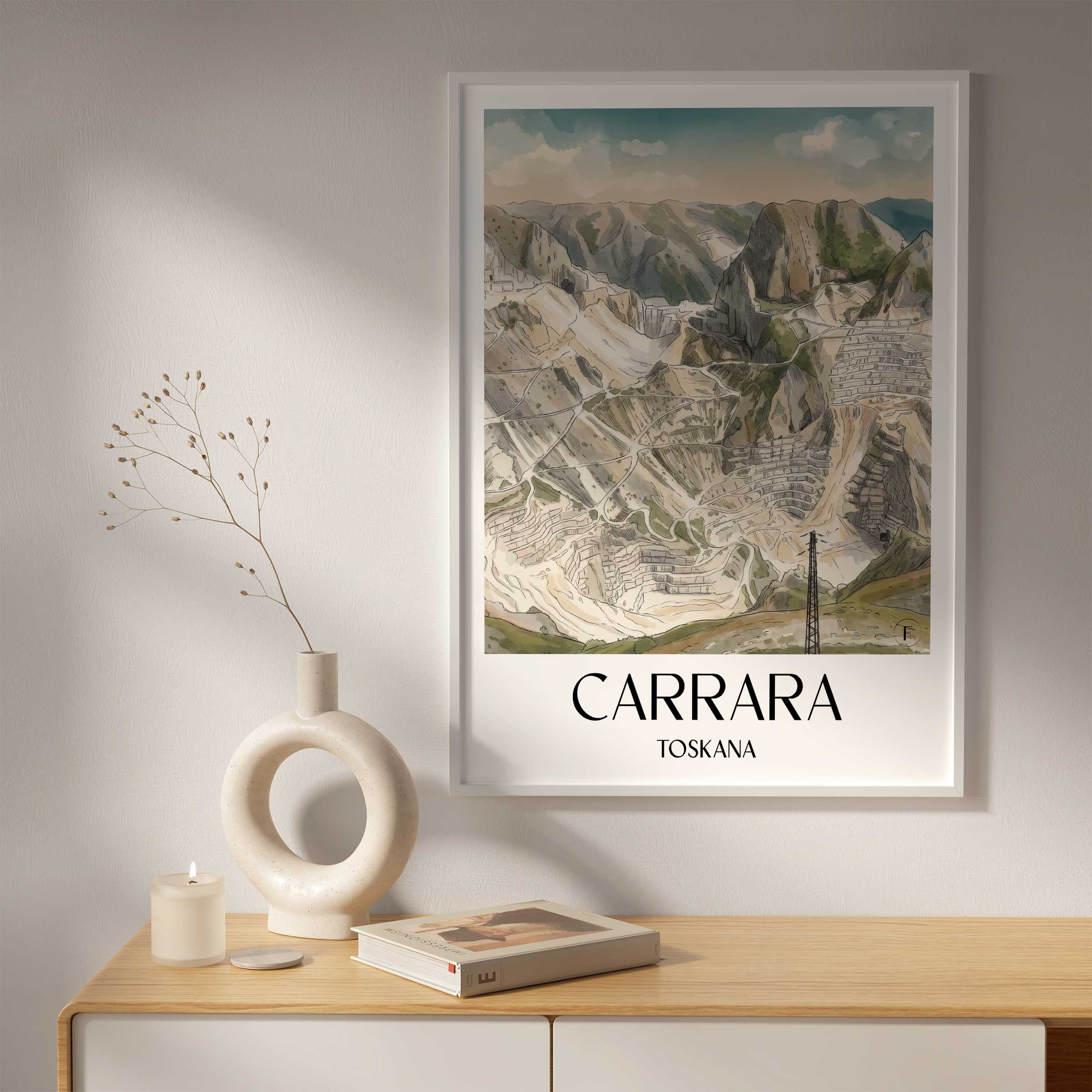 carrara-toskana-italien-poster-aquarell