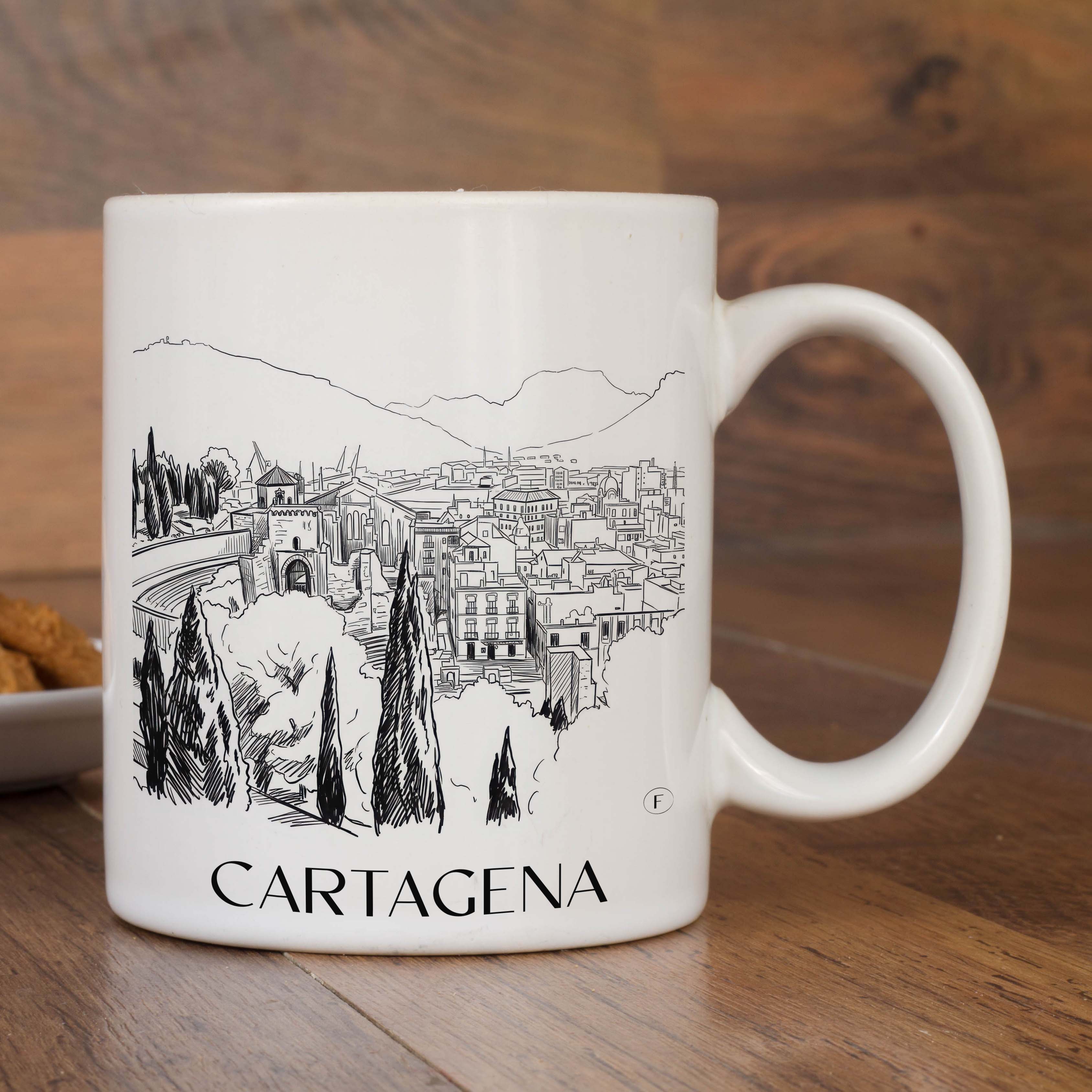cartagena-spanien-spanien-kaffeebecher-skizze