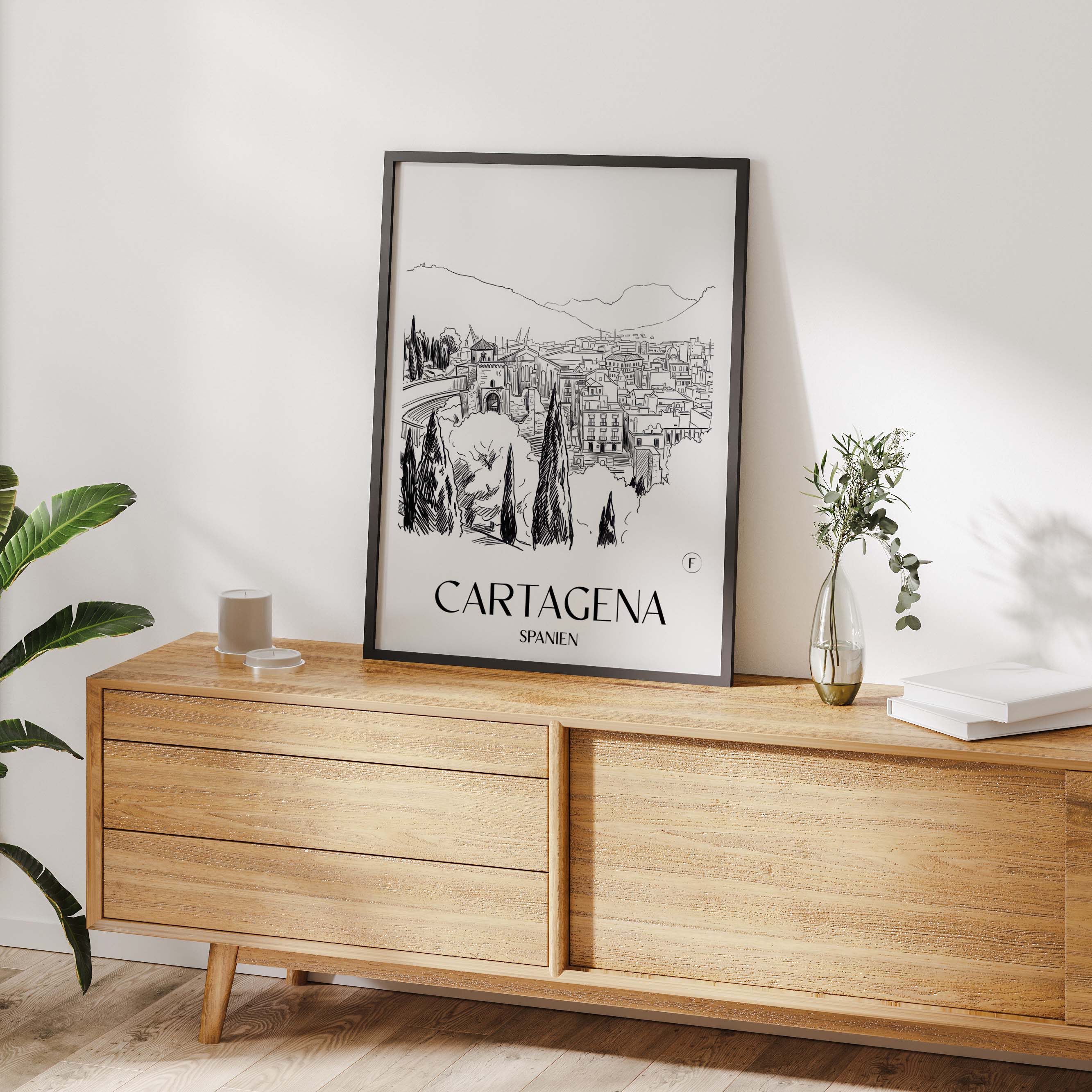 cartagena-spanien-spanien-poster-skizze