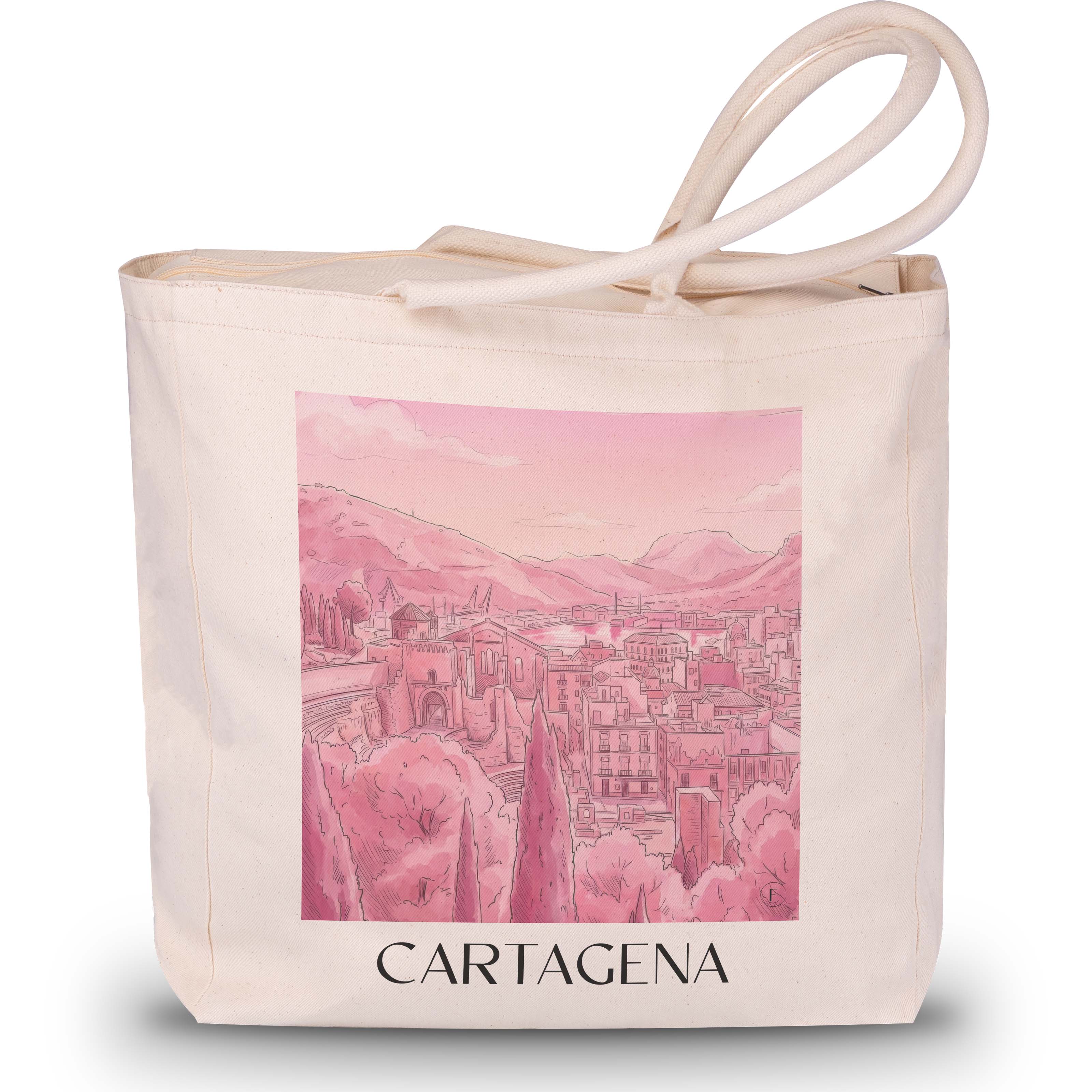 cartagena-spanien-spanien-einkaufstasche-aquarell-pink-rosa