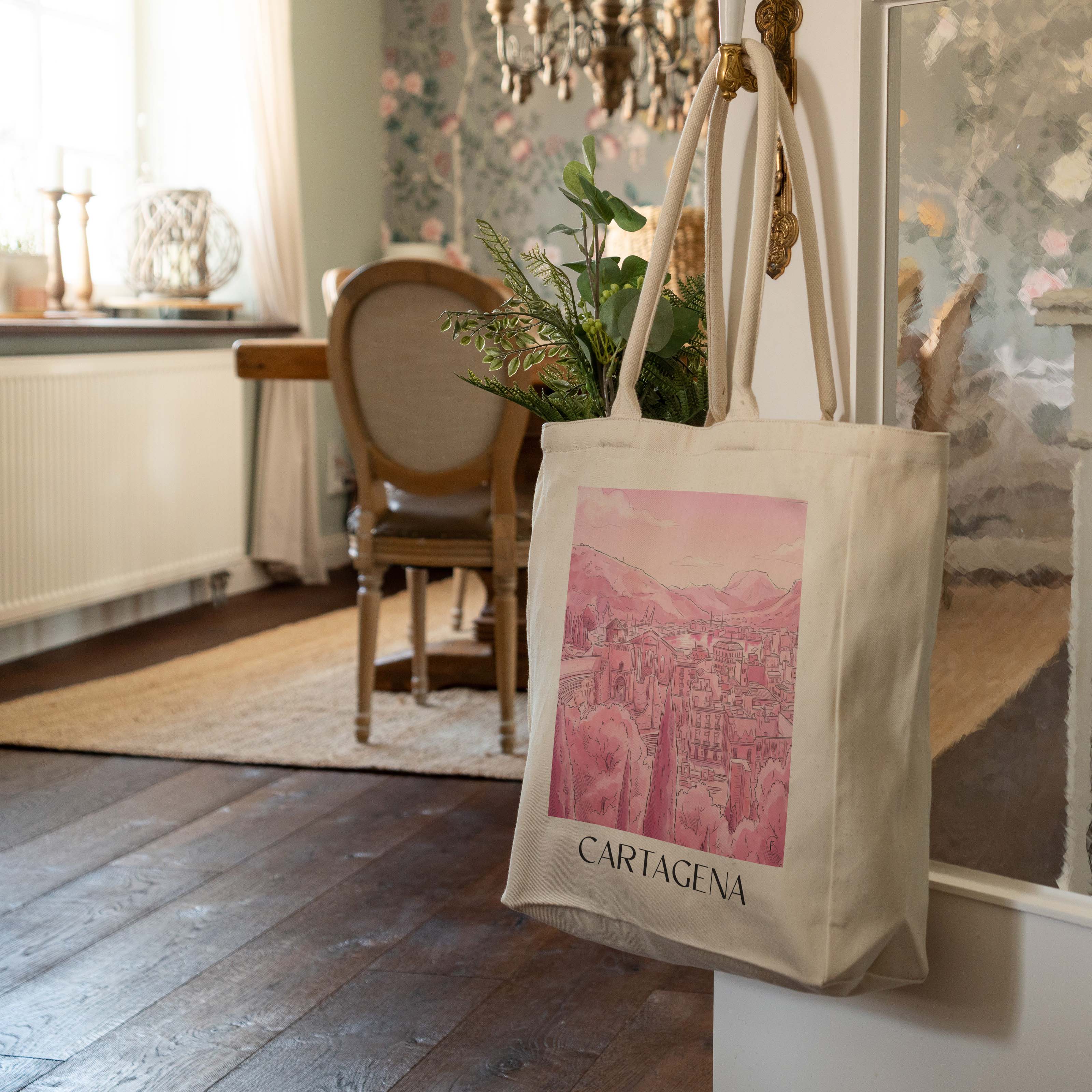 cartagena-spanien-spanien-einkaufstasche-aquarell-pink-rosa