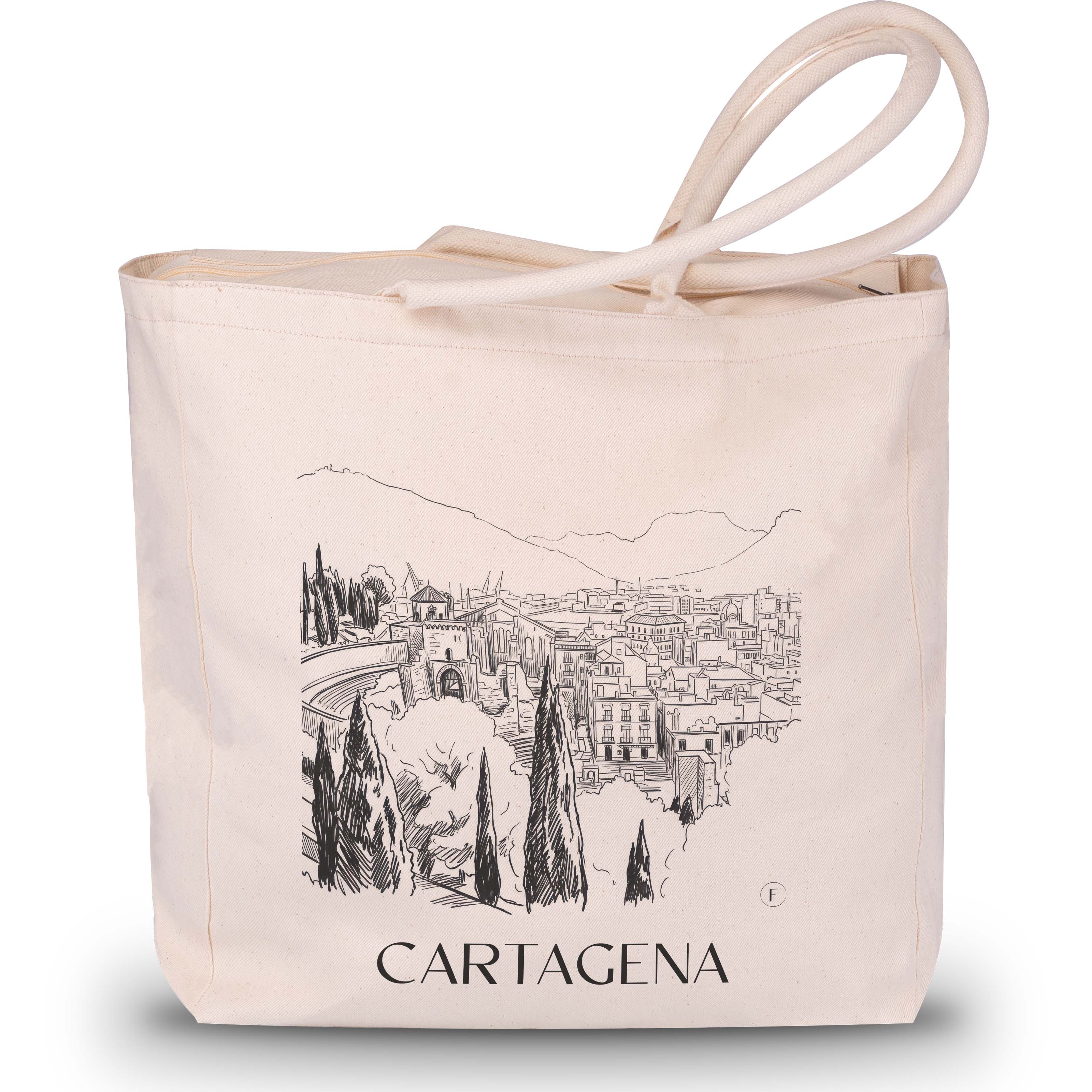 cartagena-spanien-spanien-einkaufstasche-skizze