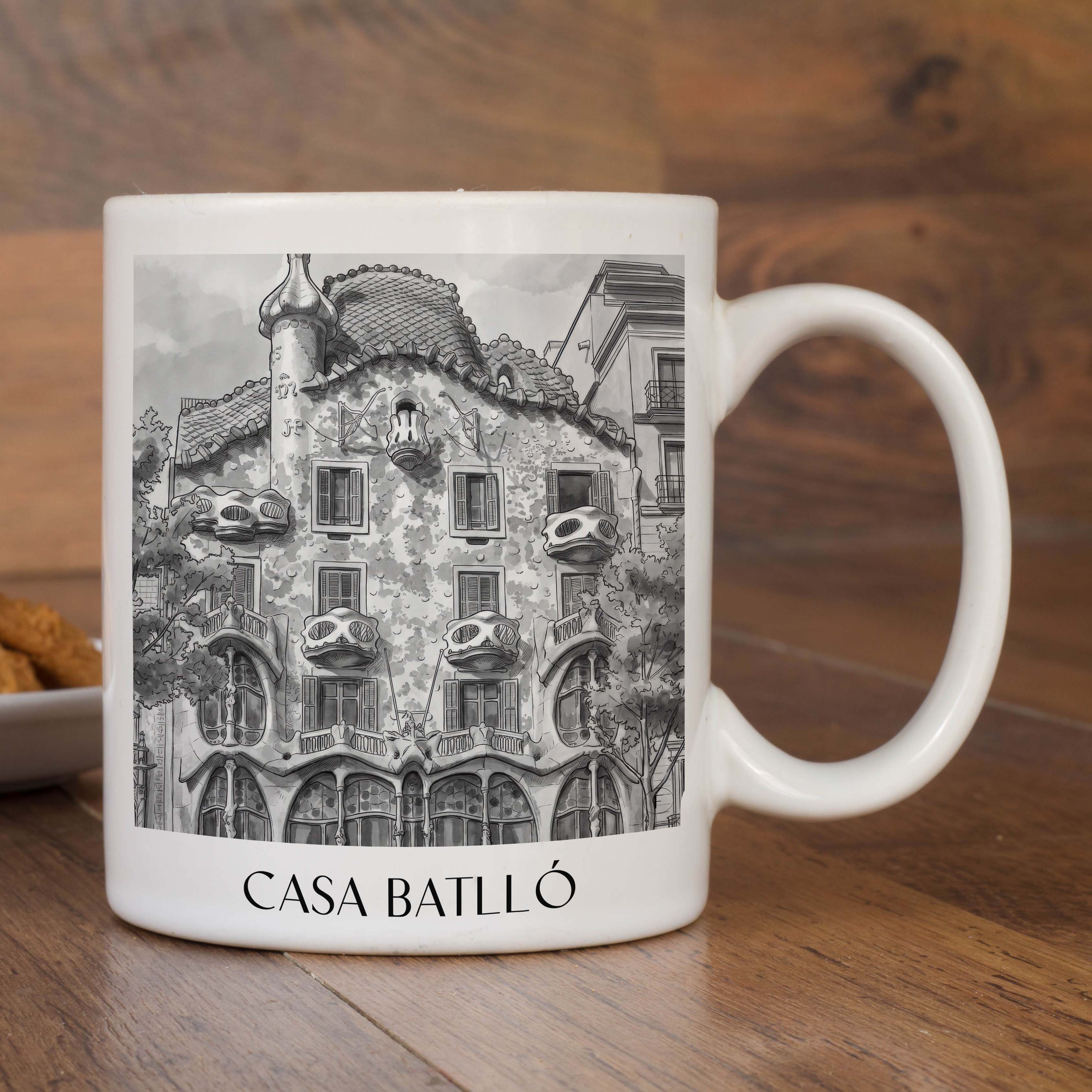 casa-batlló-barcelona-spanien-kaffeebecher-aquarell-schwarz-weiss