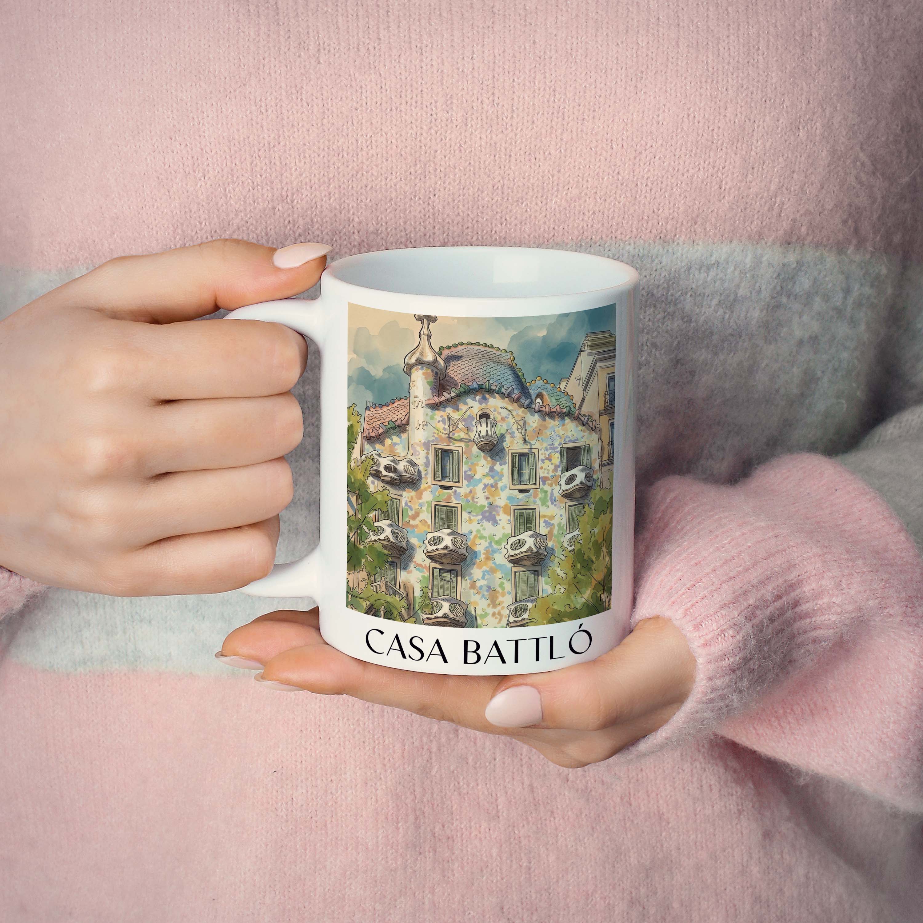 casa-batlló-barcelona-spanien-kaffeebecher-aquarell
