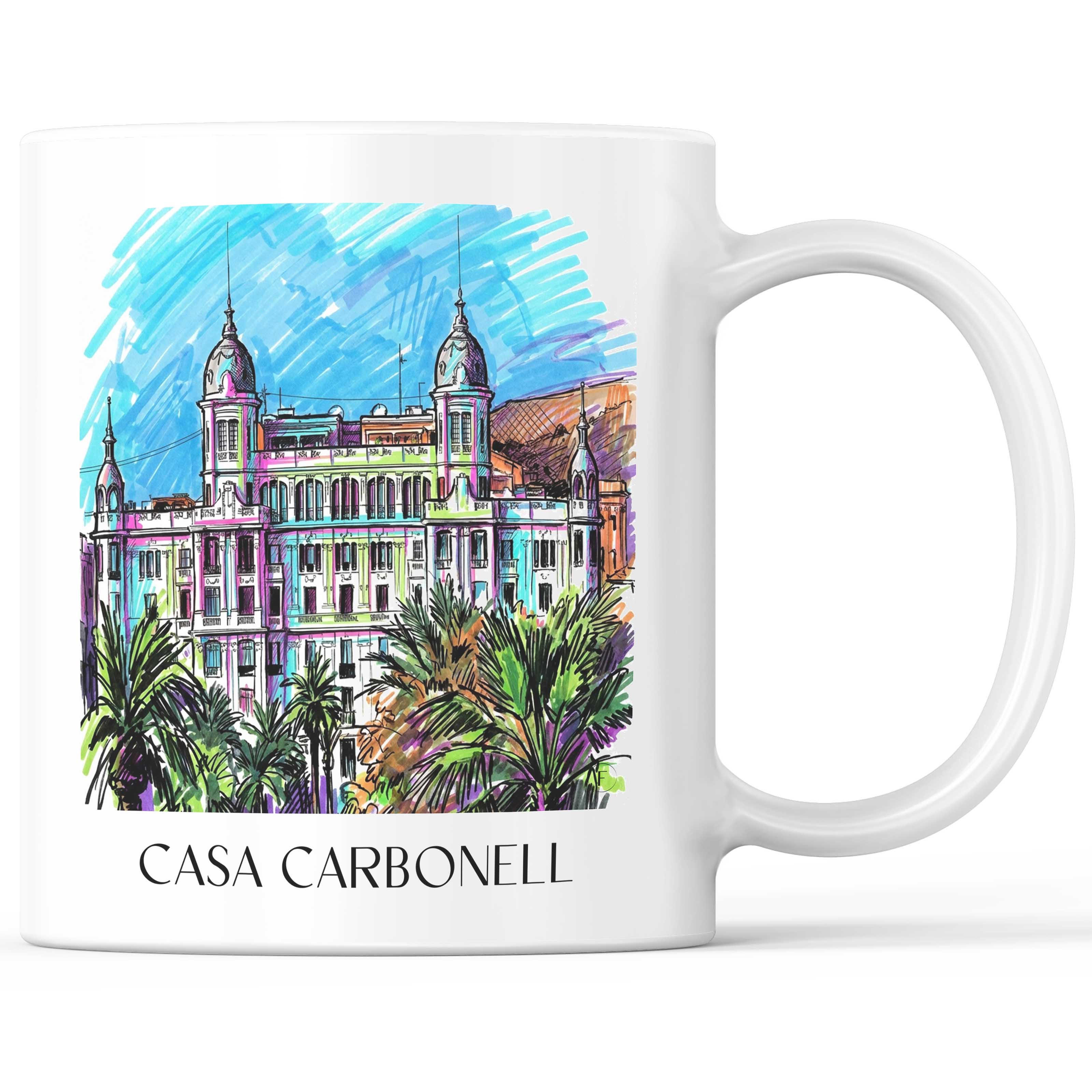 Casa Carbonell Kaffeebecher - Alicante - Spanien Becher - Kaffeetasse im Tag Graffiti Stil - favplace