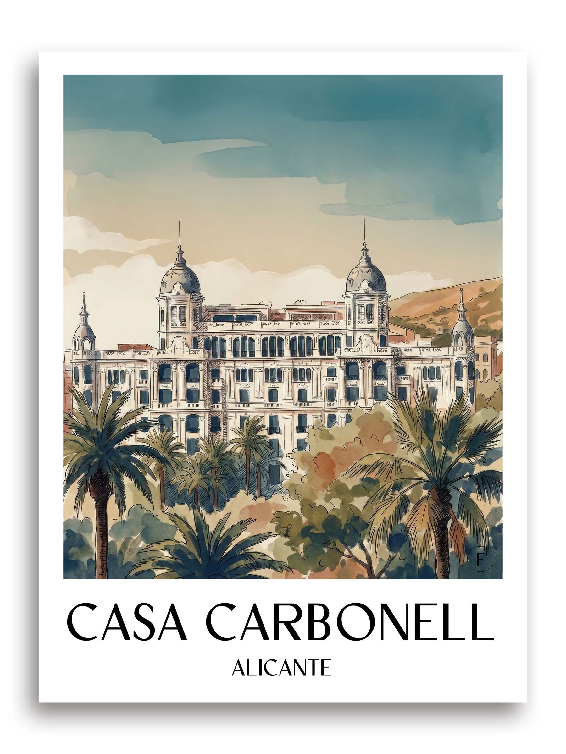 casa-carbonell-alicante-spanien-poster-aquarell