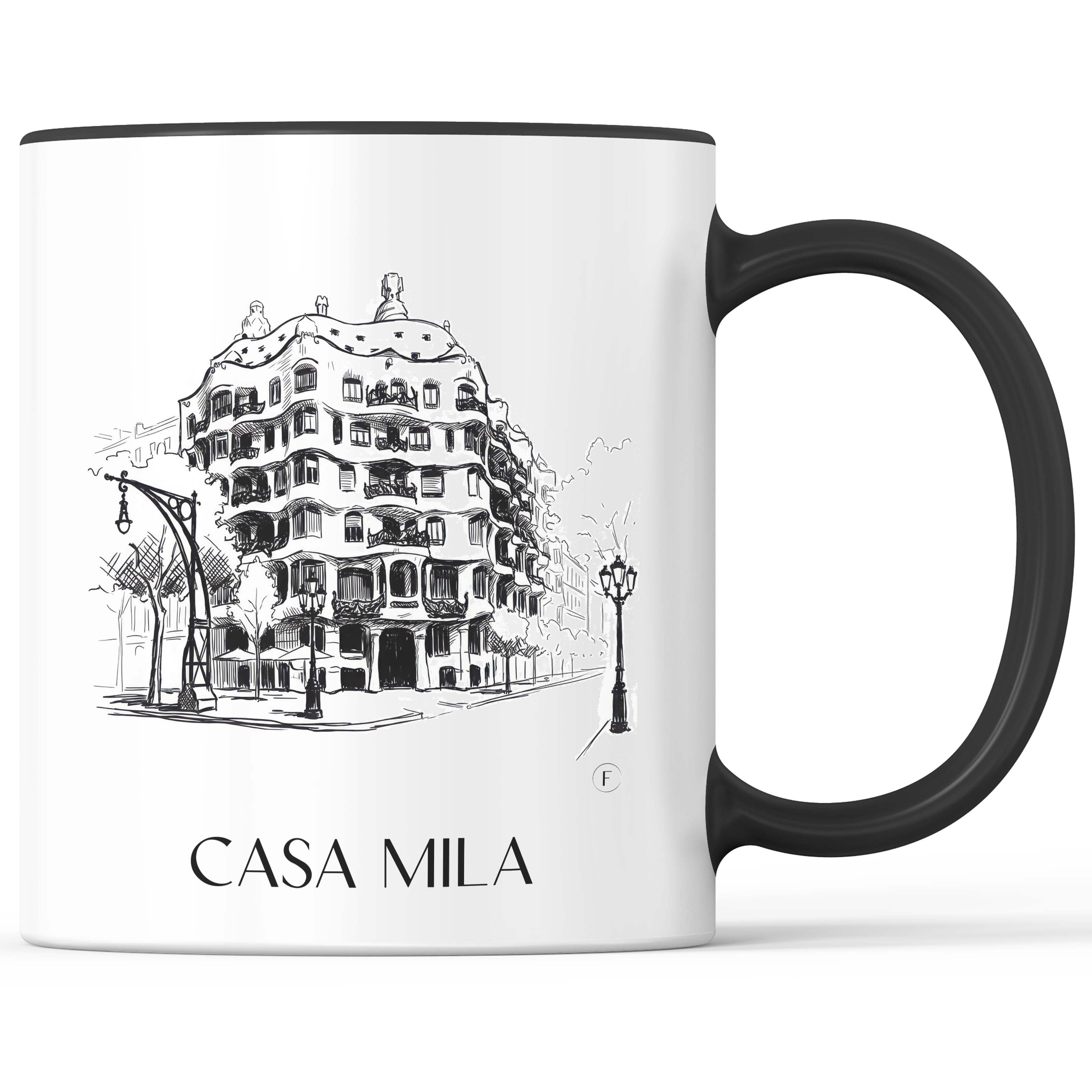 Casa Milá Kaffeebecher - Barcelona - Spanien Becher - Kaffeetasse im Skizze Stil - favplace