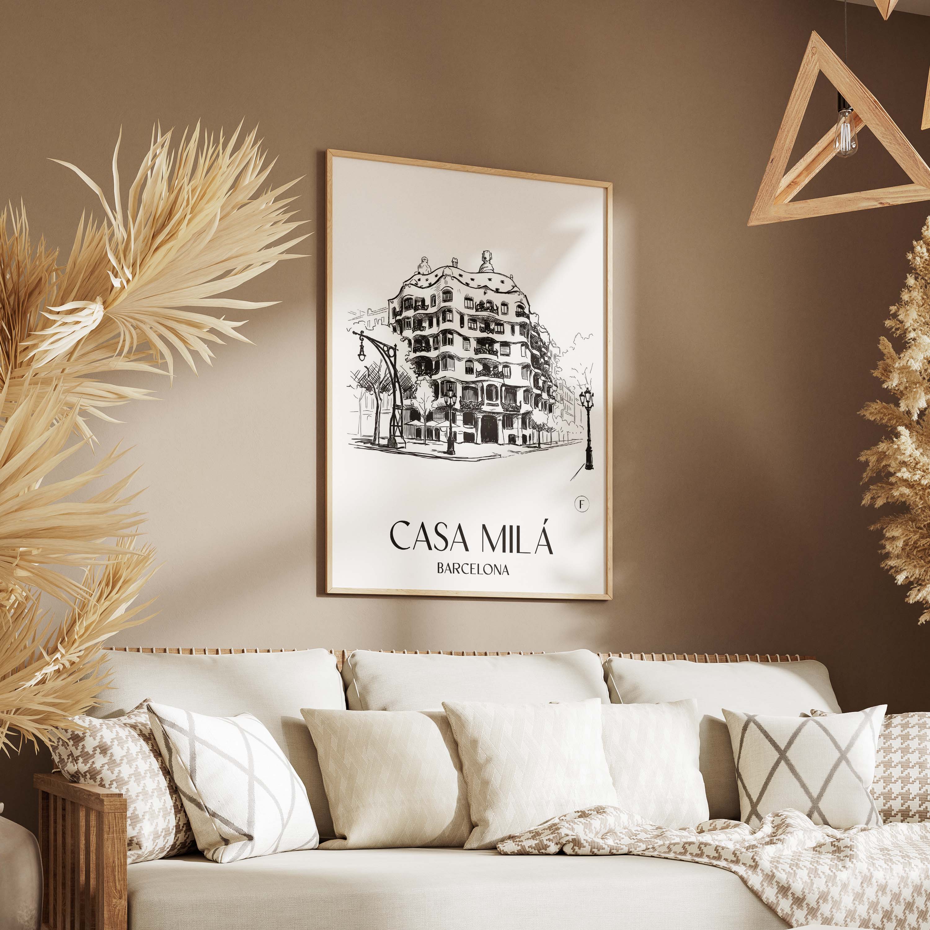 casa-milá-barcelona-spanien-poster-skizze