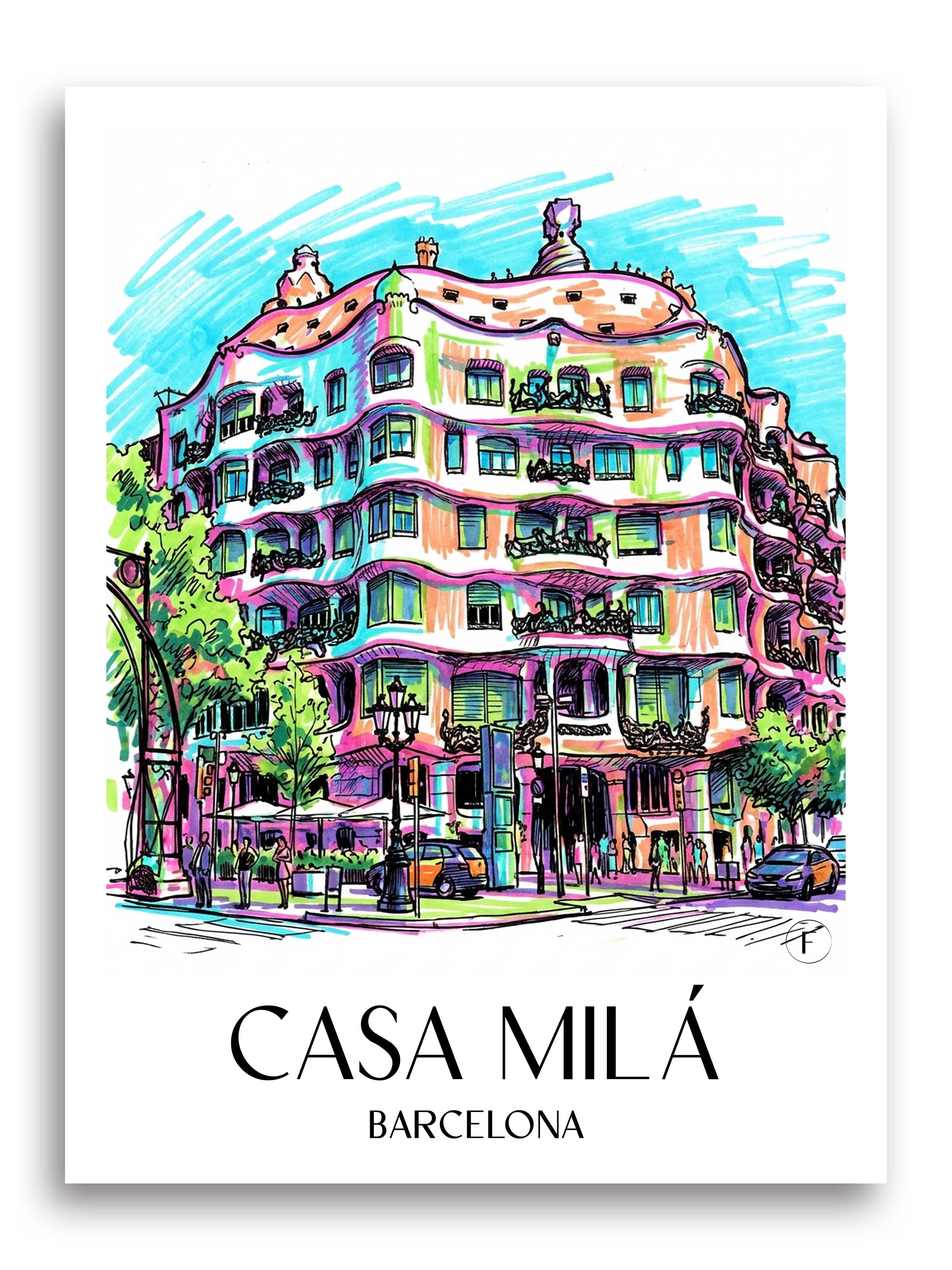 casa-milá-barcelona-spanien-poster-graffiti