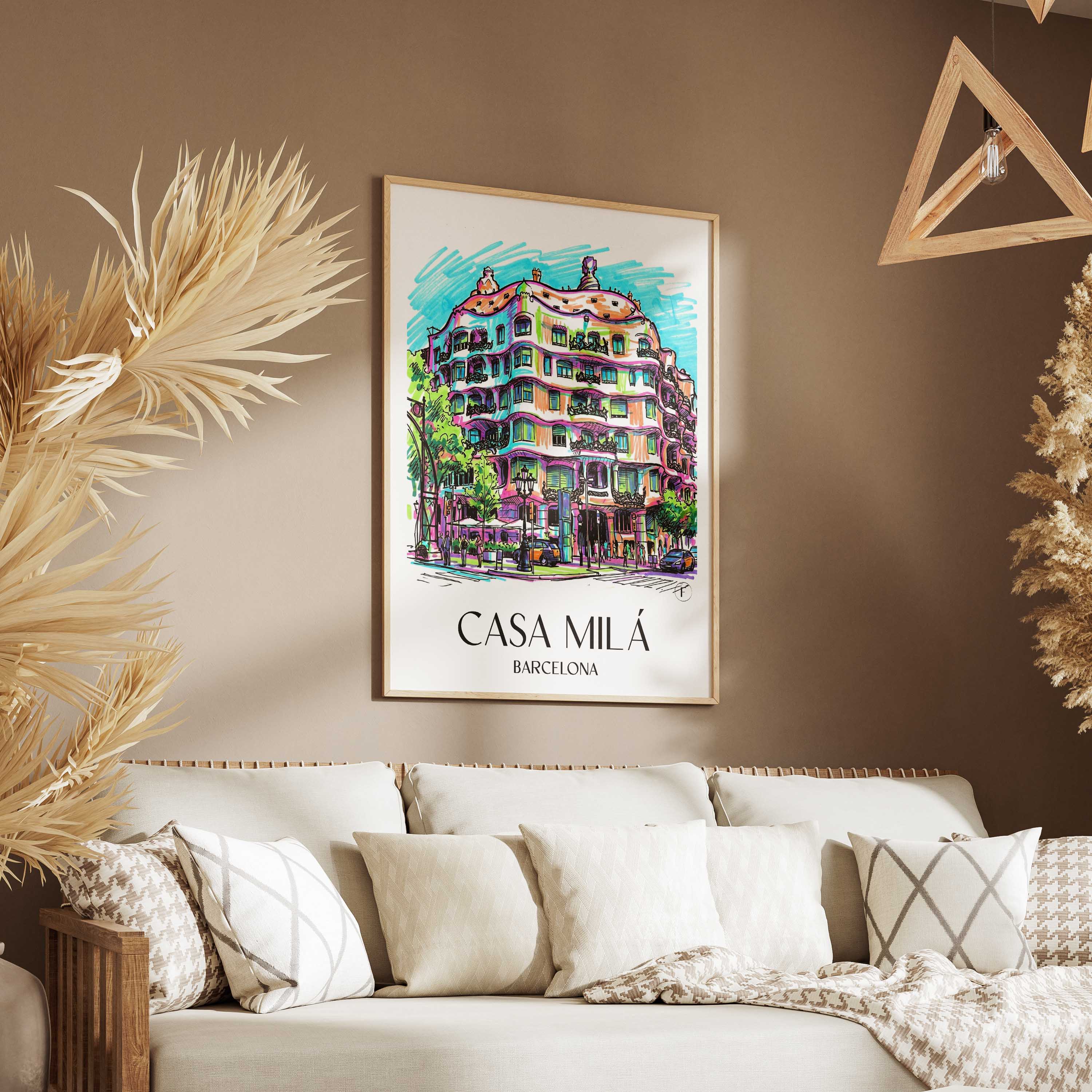 casa-milá-barcelona-spanien-poster-graffiti
