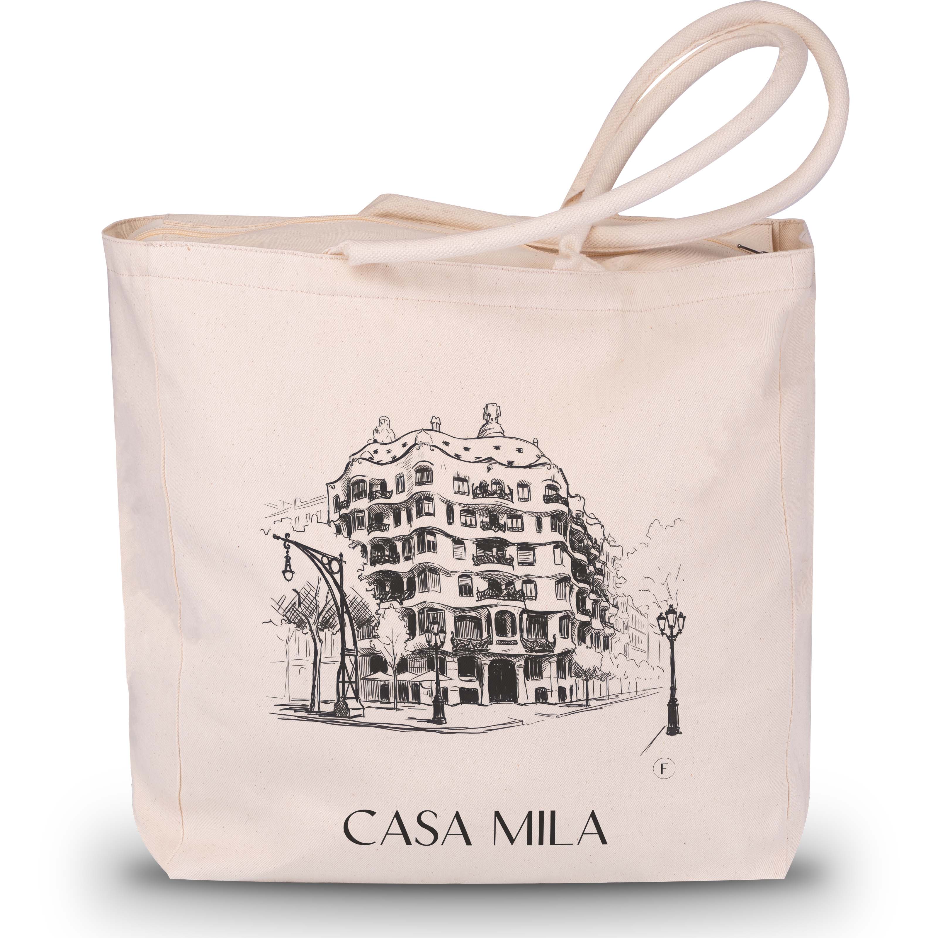 Casa Milá Shopping Tasche - Barcelona - Spanien Tote Bag - Einkaufstasche im Skizze Stil - favplace