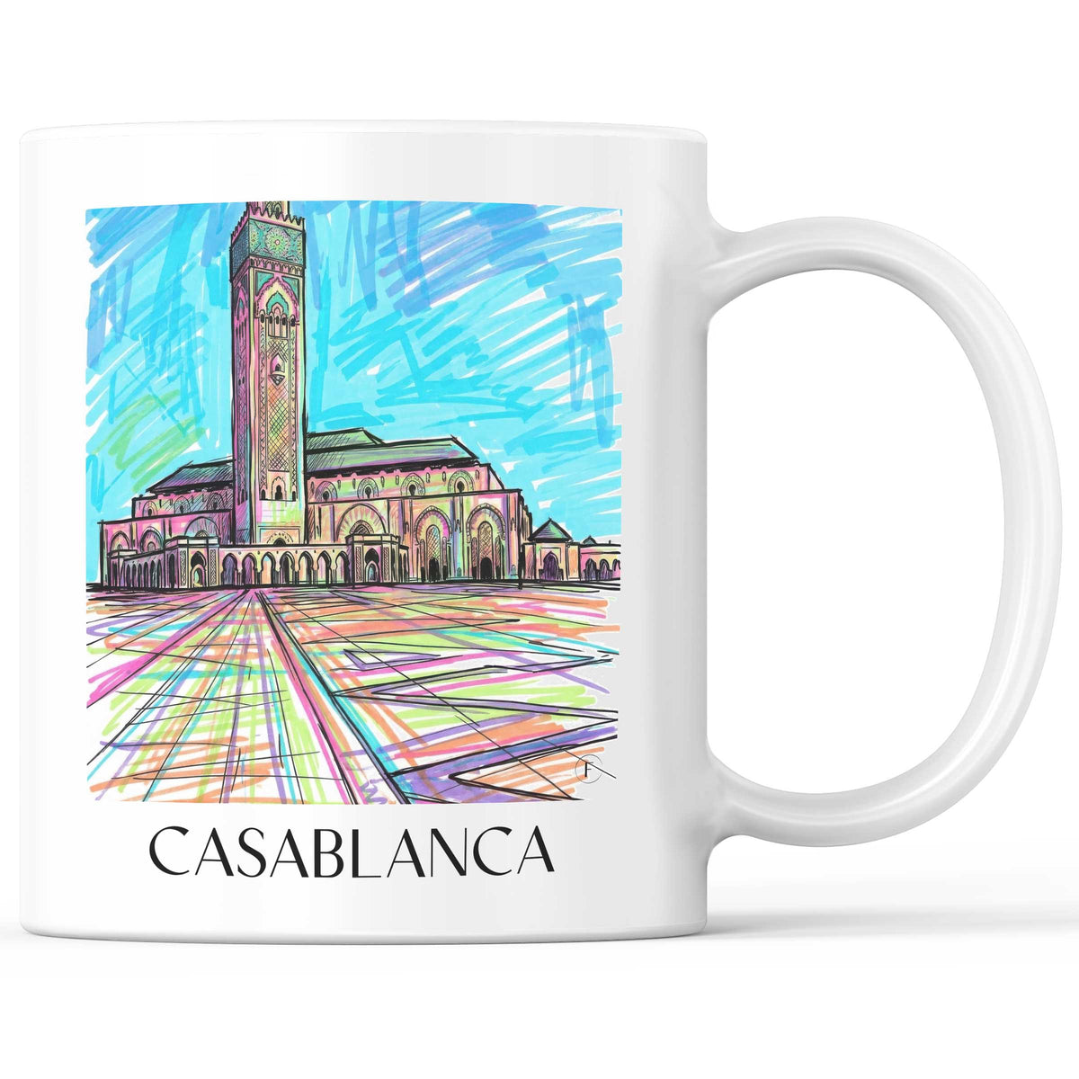 Casablanca - Marokko Becher - Kaffeetasse im Tag Graffiti Stil - favplace