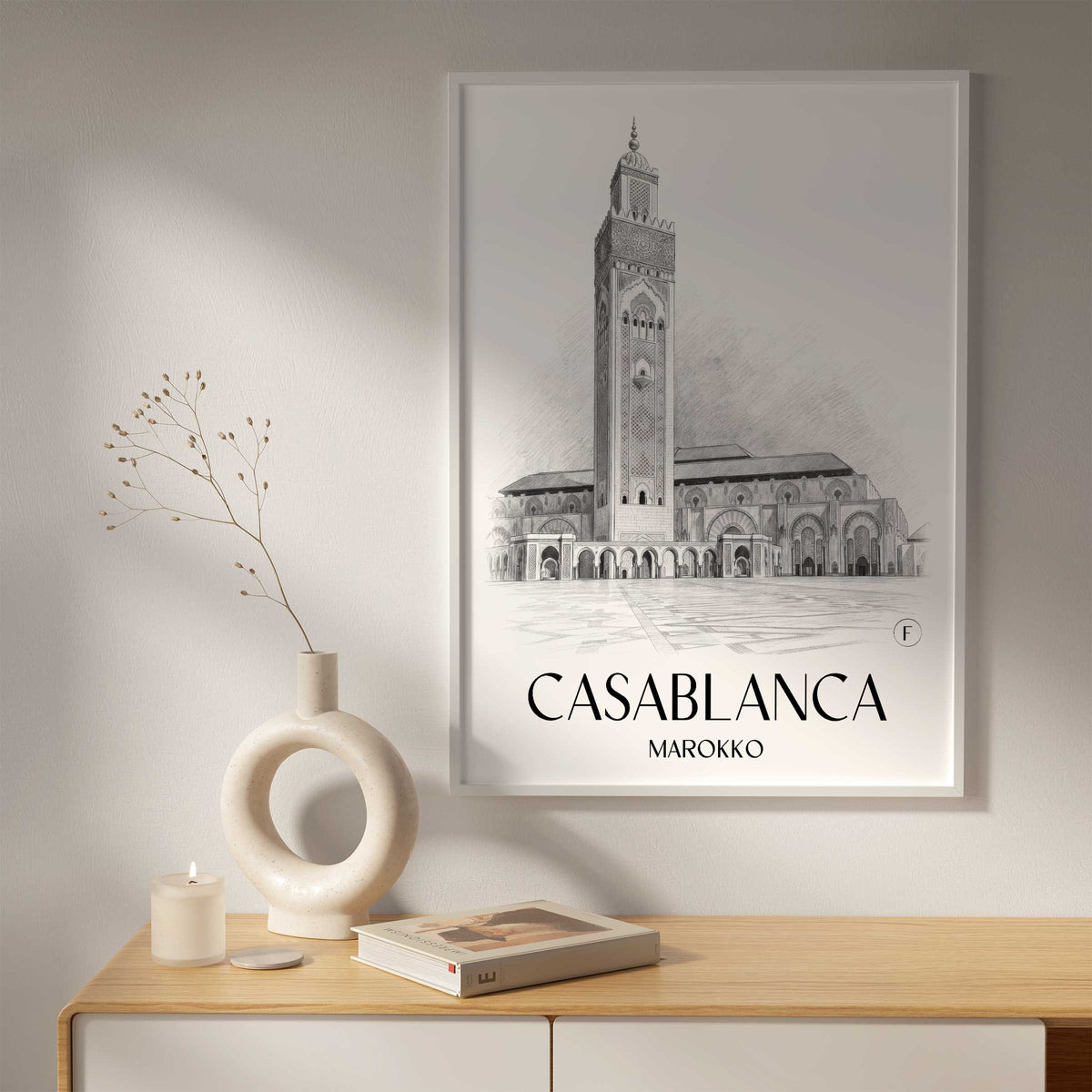 casablanca-marokko-poster-bleistift-zeichnung-drawing