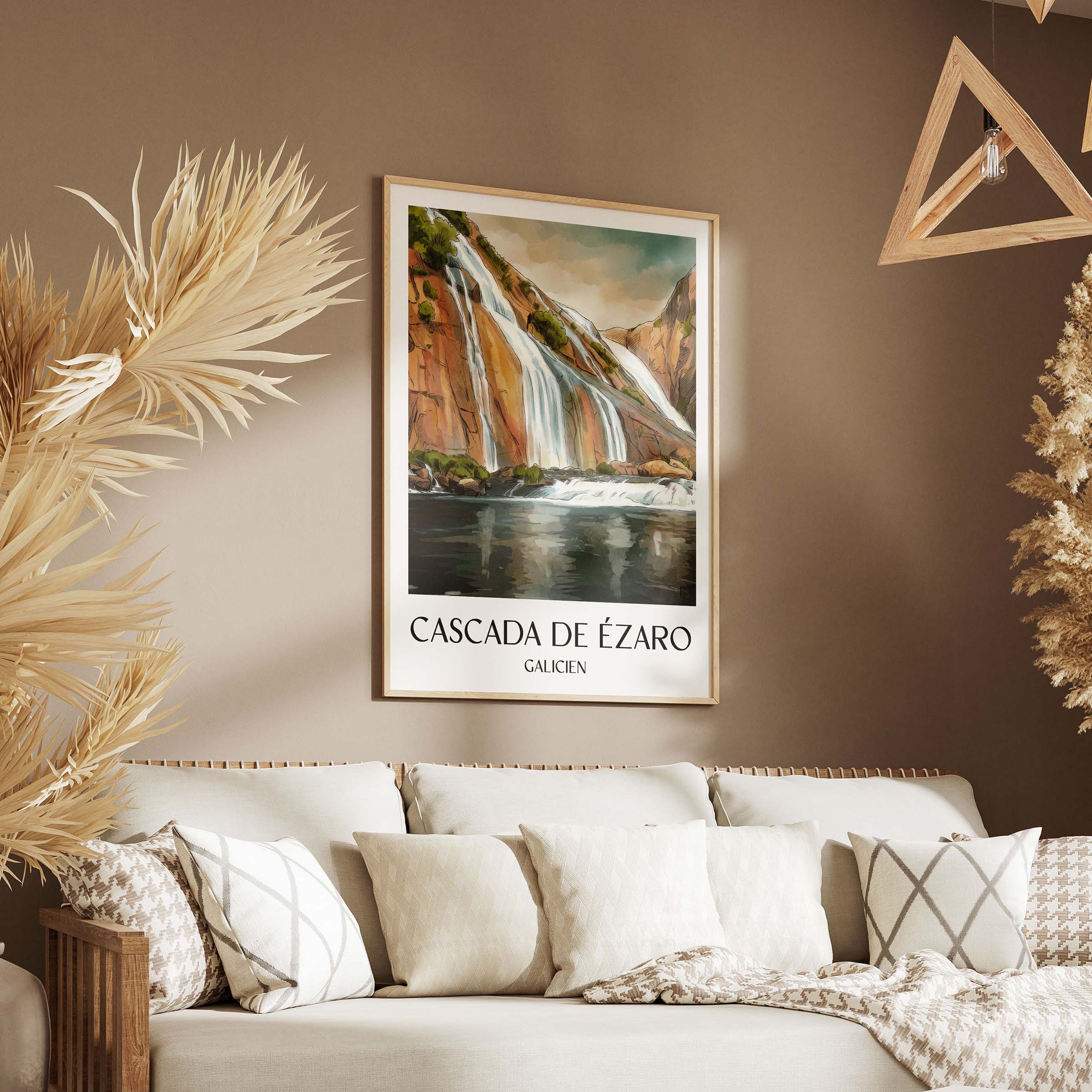 cascada-de-ézaro-galicien-spanien-poster-aquarell