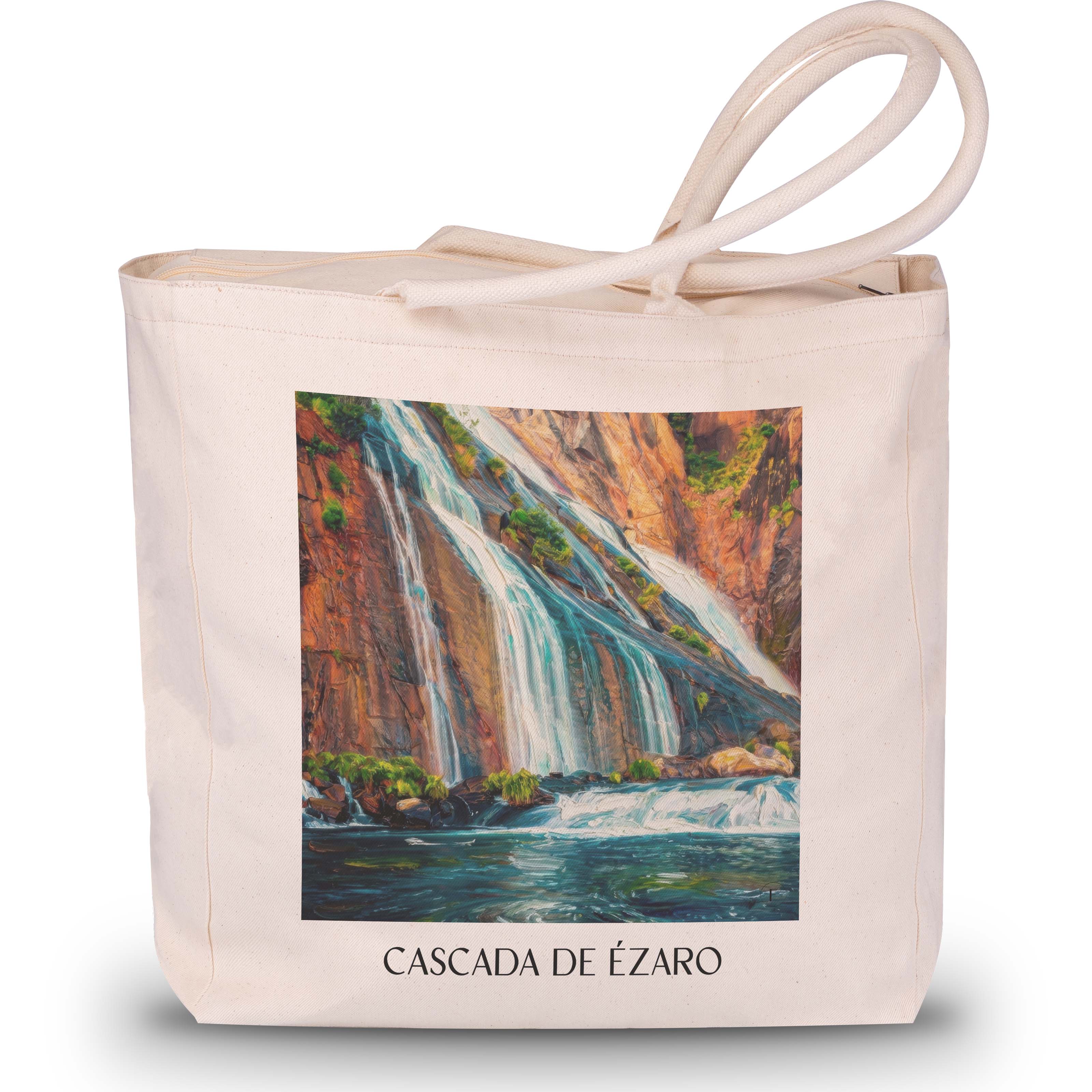 cascada-de-ézaro-galicien-spanien-einkaufstasche-oil-painting-oelgemaelde