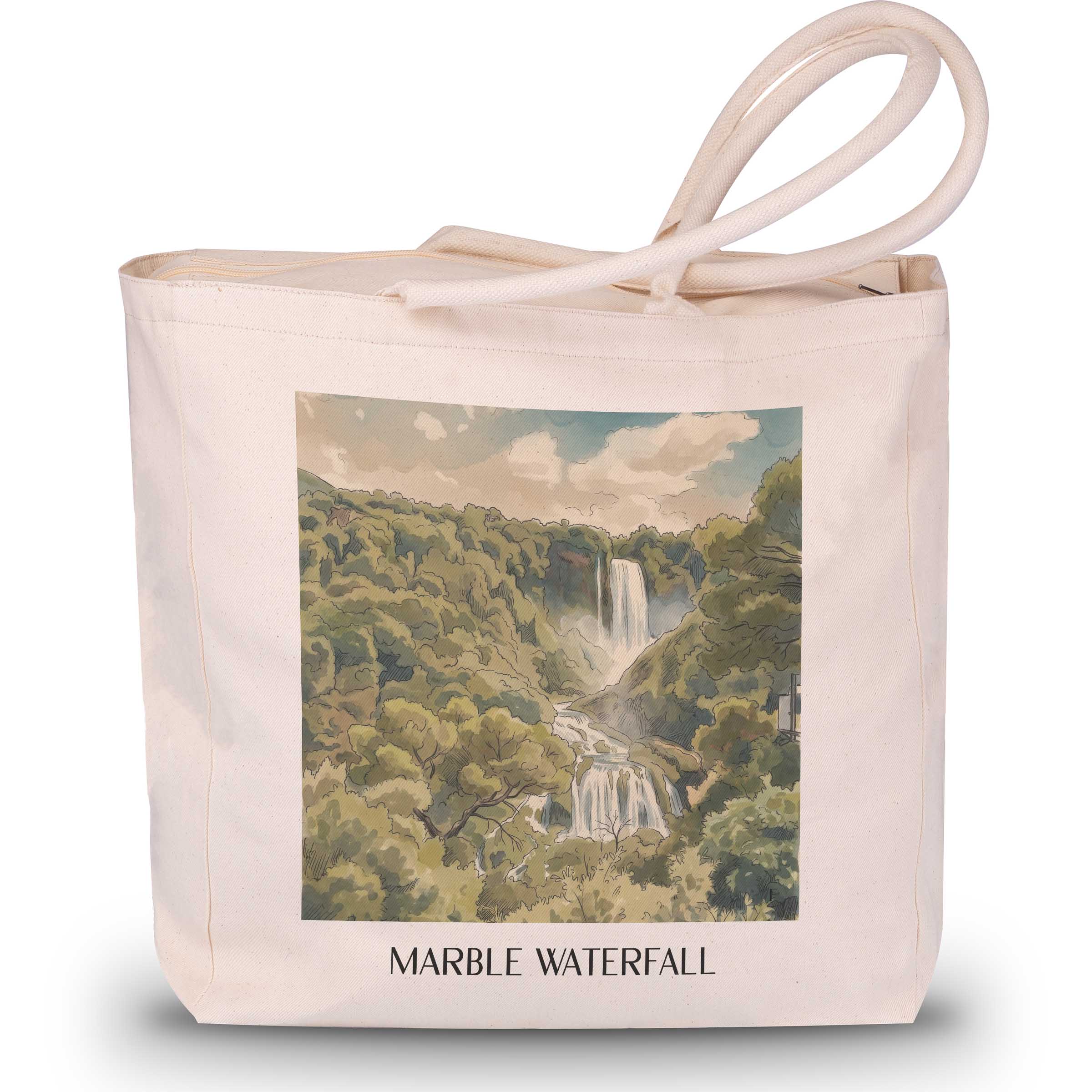 Cascata delle Marmore Shopping Tasche - Umbrien - Italien Tote Bag - Einkaufstasche im Aquarell Stil - favplace
