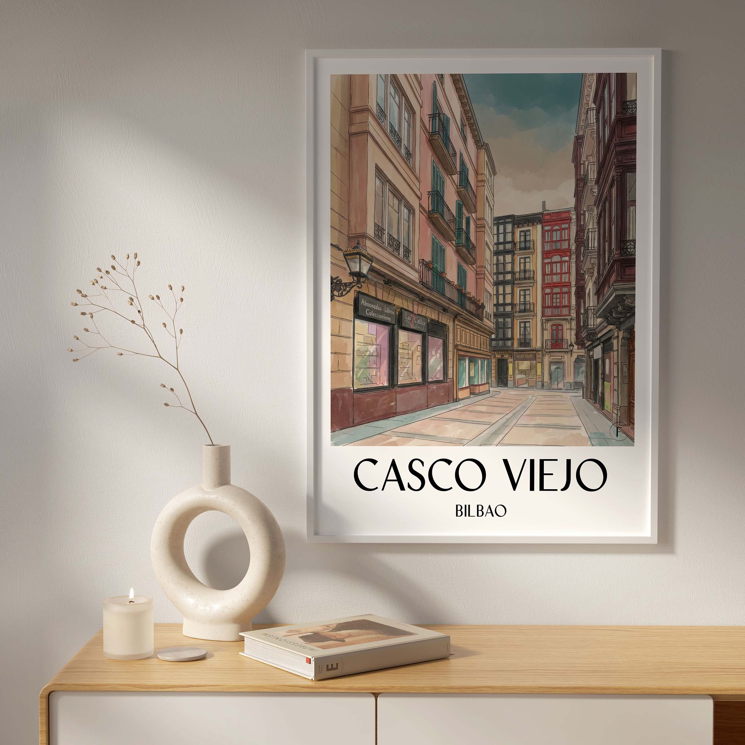 casco-viejo--bilbao-spanien-poster-aquarell