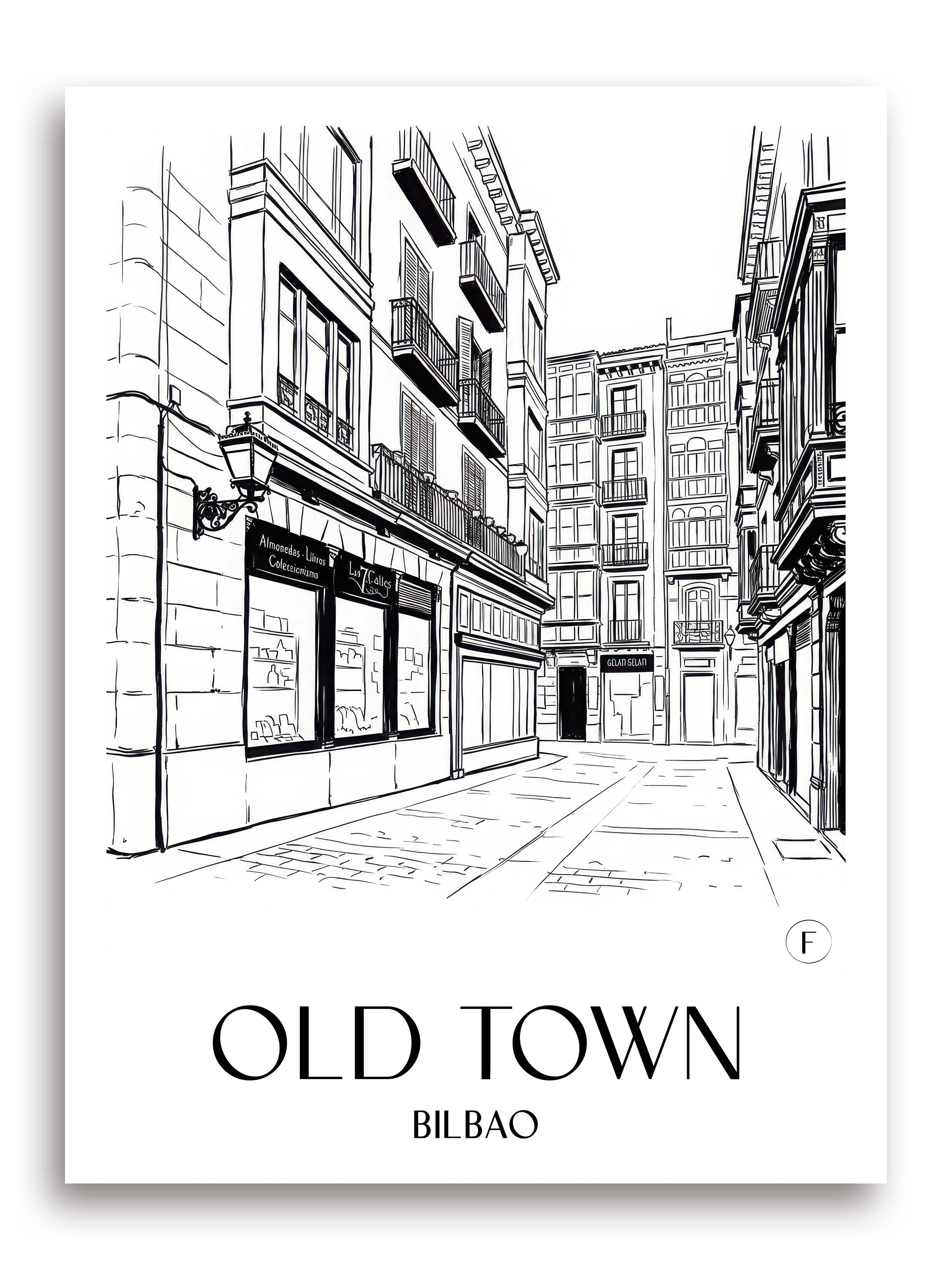 Casco Viejo Poster - Bilbao - Spanien Kunstdruck - Skizze von A4 bis A1 - favplace