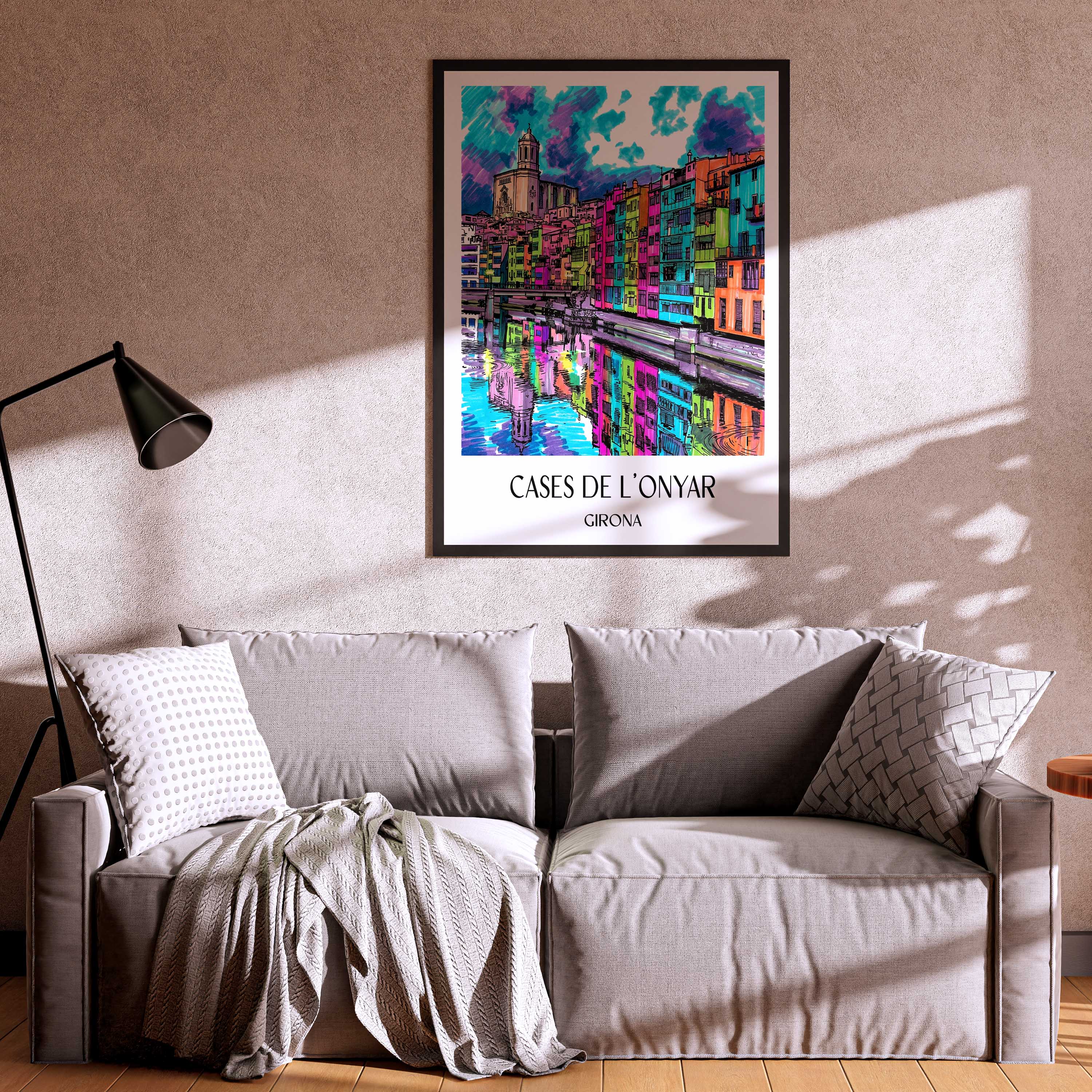 cases-de-l'onyar-girona-spanien-poster-graffiti