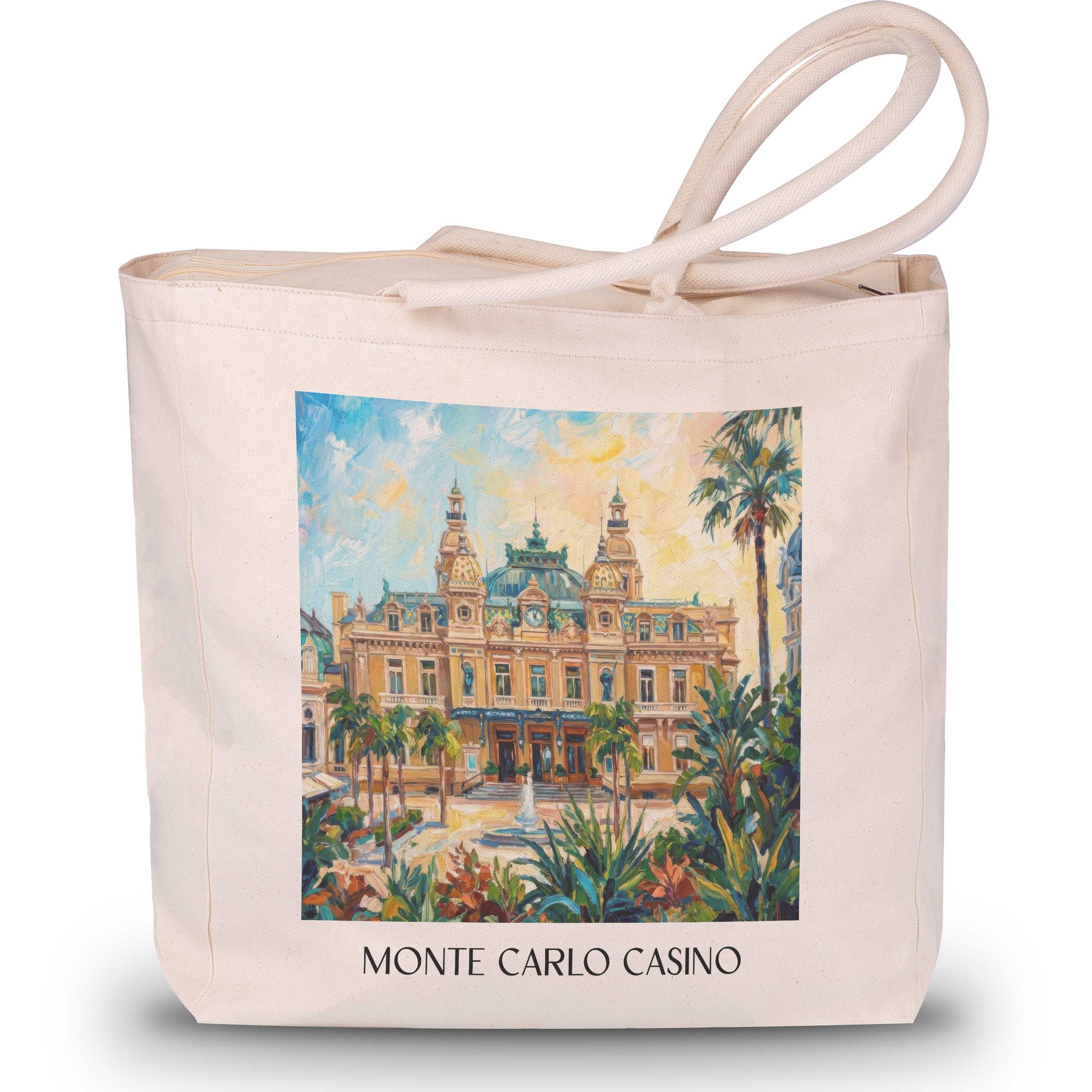 Casino de Monte-Carlo Shopping Tasche - Monaco - Monaco Tote Bag - Einkaufstasche im Ölgemälde Stil - favplace
