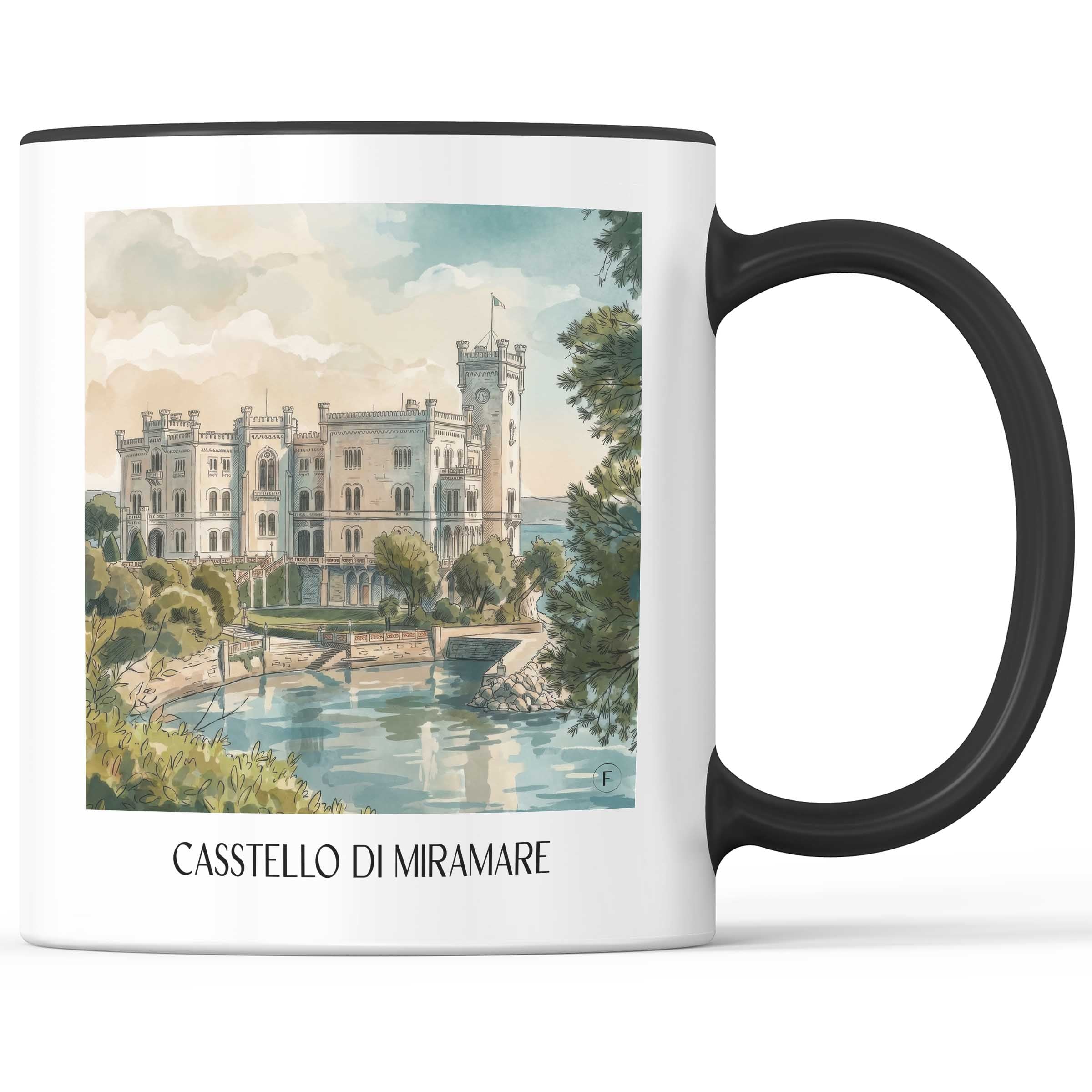 casstello-di-miramare-triest-italien-kaffeebecher-aquarell