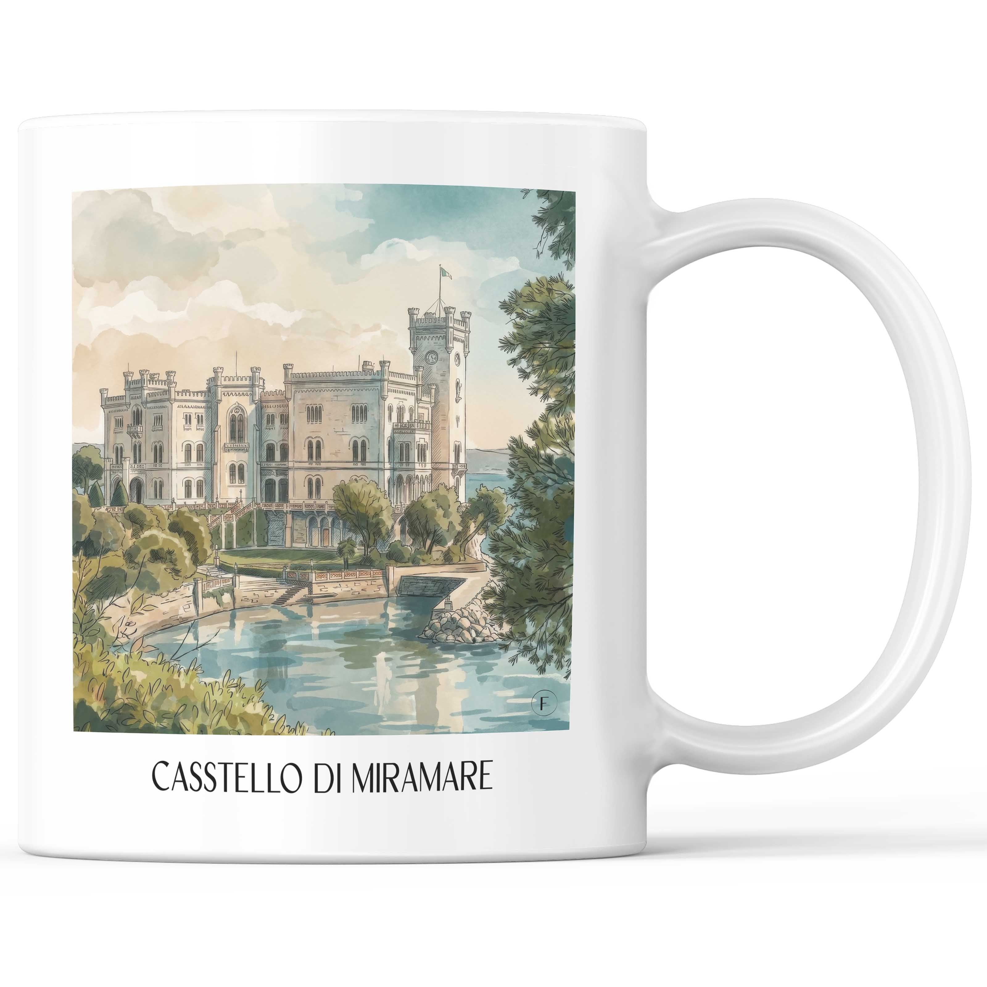 casstello-di-miramare-triest-italien-kaffeebecher-aquarell