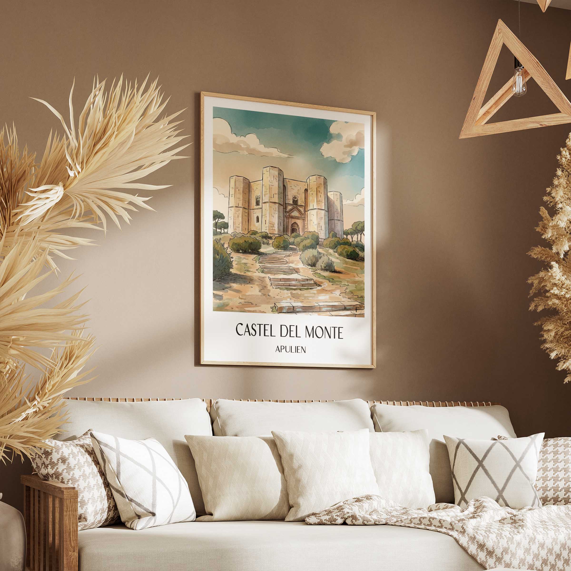 castel-del-monte-apulien-italien-poster-aquarell