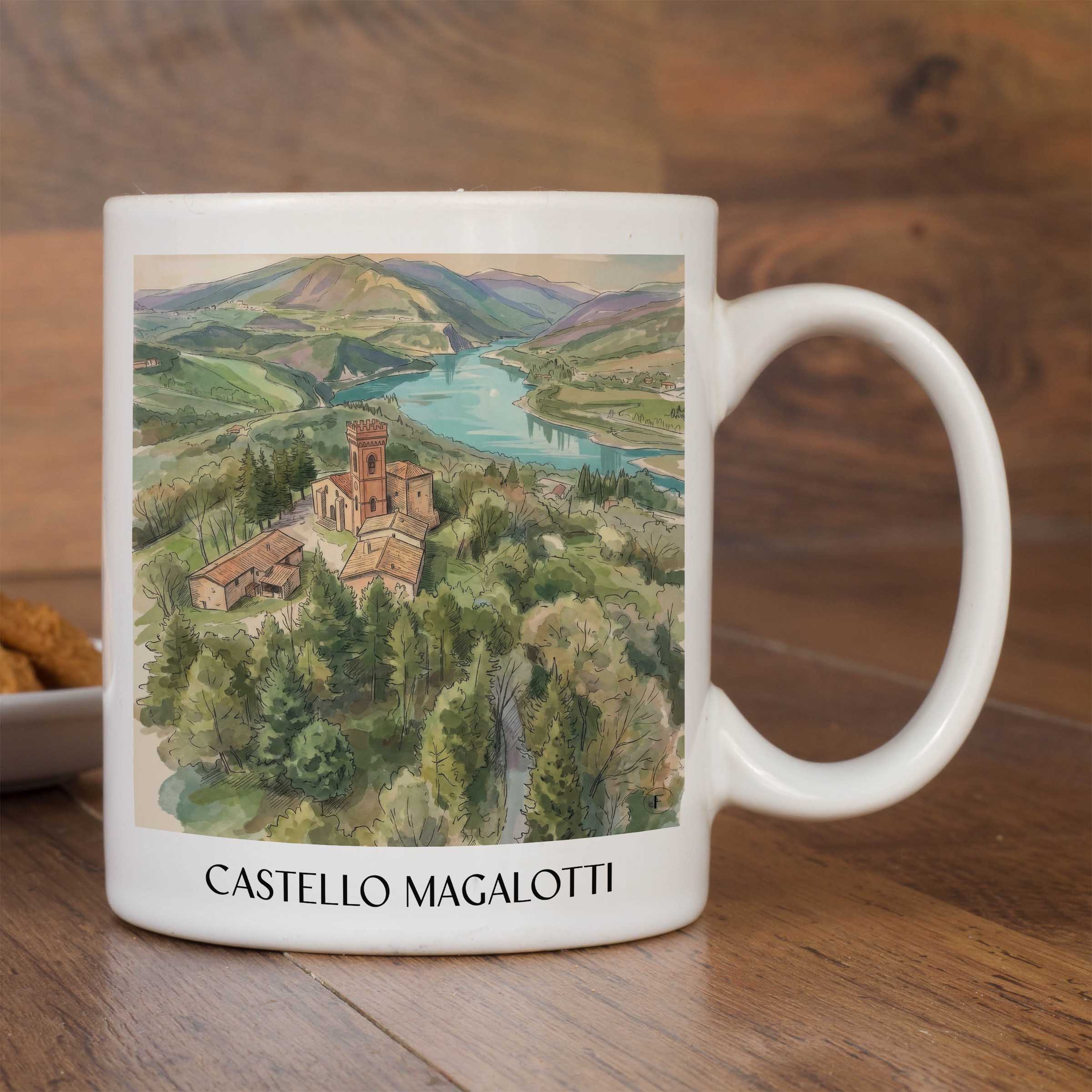 castello-magalotti-fiastra-italien-kaffeebecher-aquarell