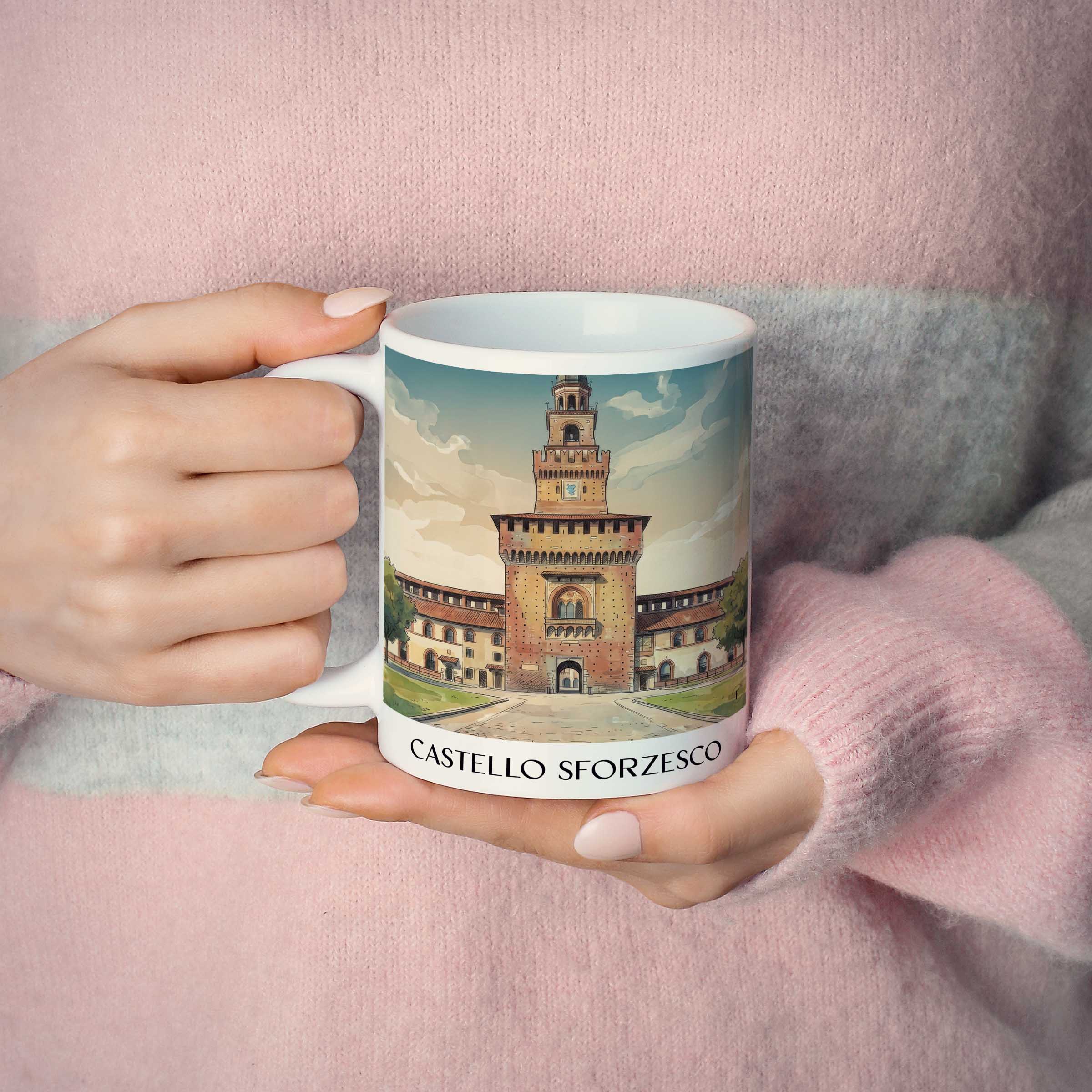 castello-sforzesco-mailand-italien-kaffeebecher-aquarell