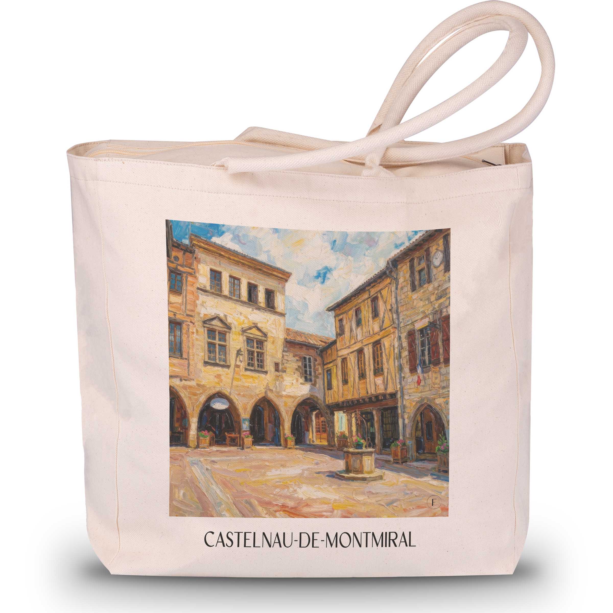 castelnau-de-montmiral--vallée-de-la-vère-frankreich-einkaufstasche-oil-painting-oelgemaelde