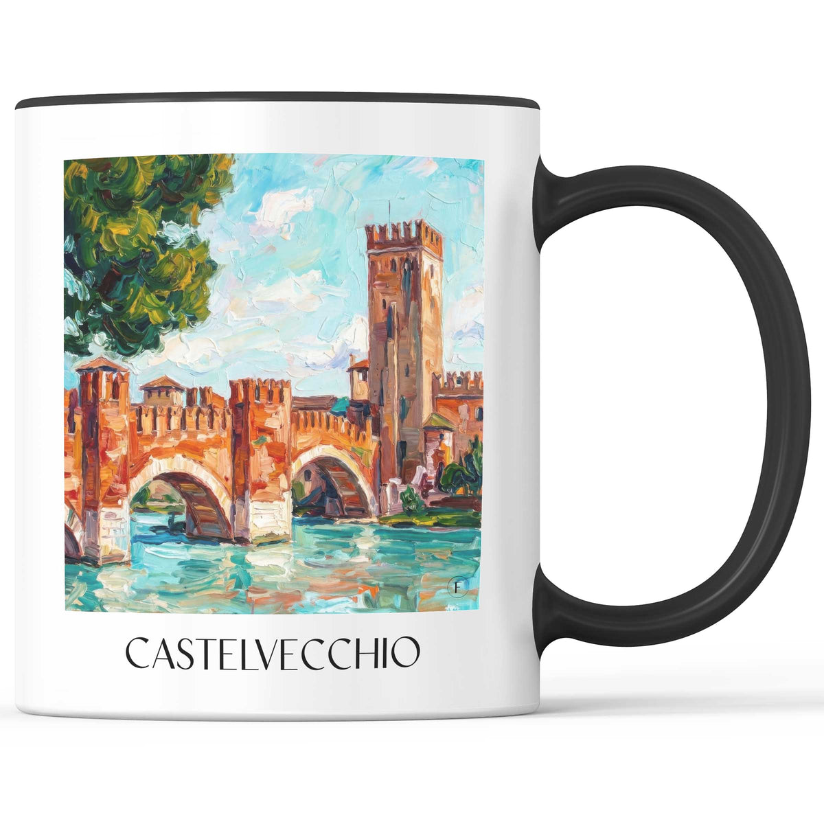 Castelvecchio Kaffeebecher - Verona - Italien Becher - Kaffeetasse im Ölgemälde Stil - favplace