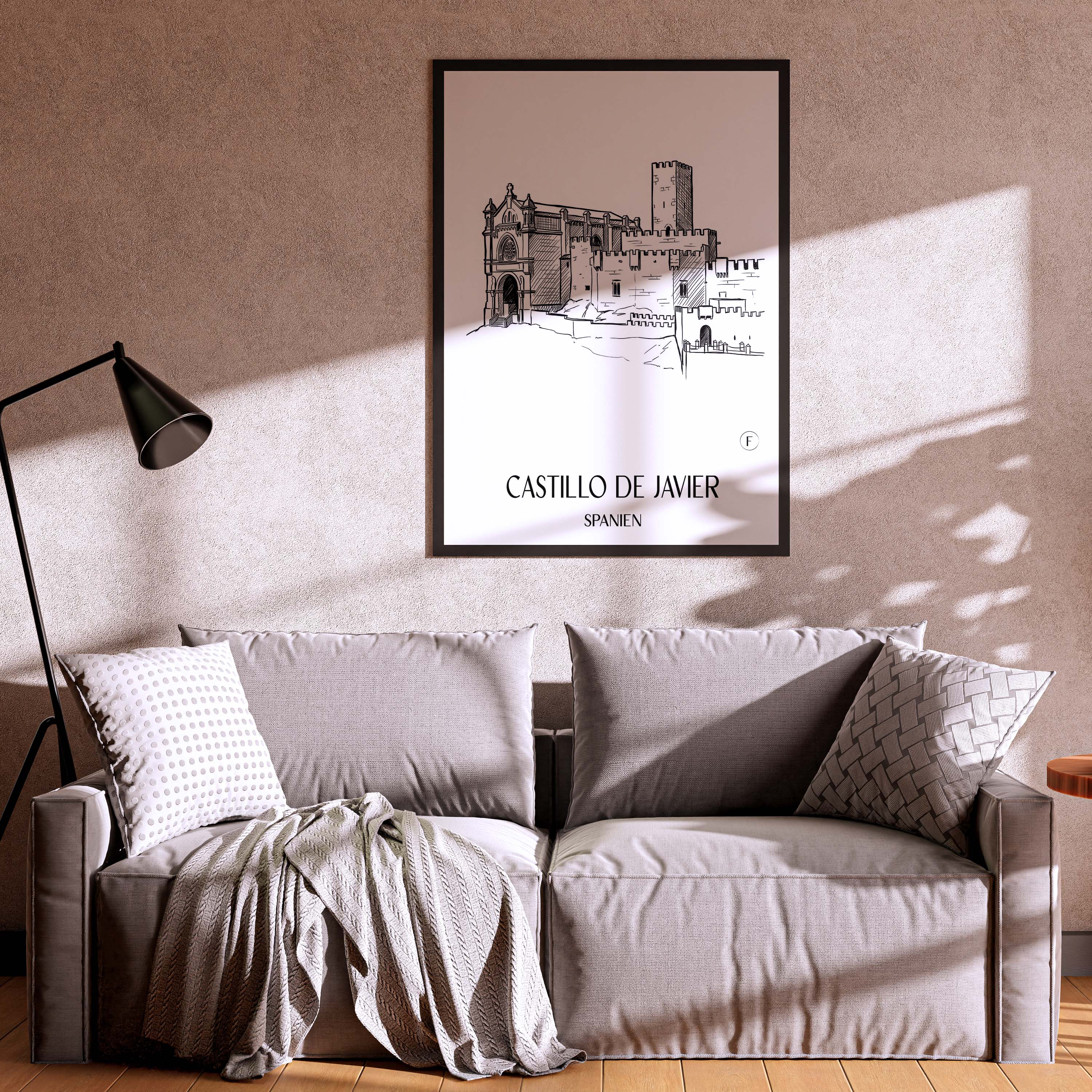 castillo-de-javier-spanien-spanien-poster-skizze