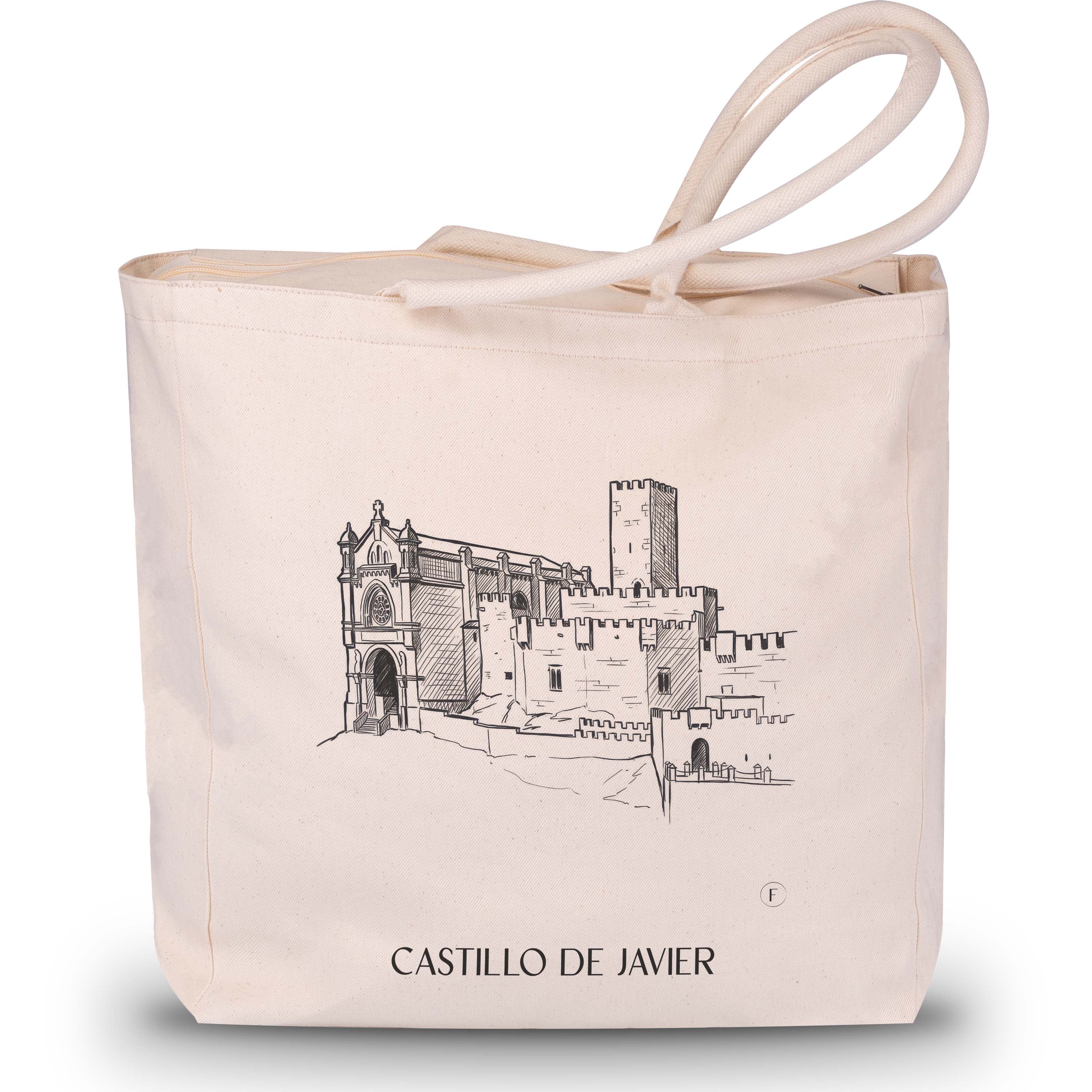 castillo-de-javier-spanien-spanien-und-spanien-einkaufstasche-skizze