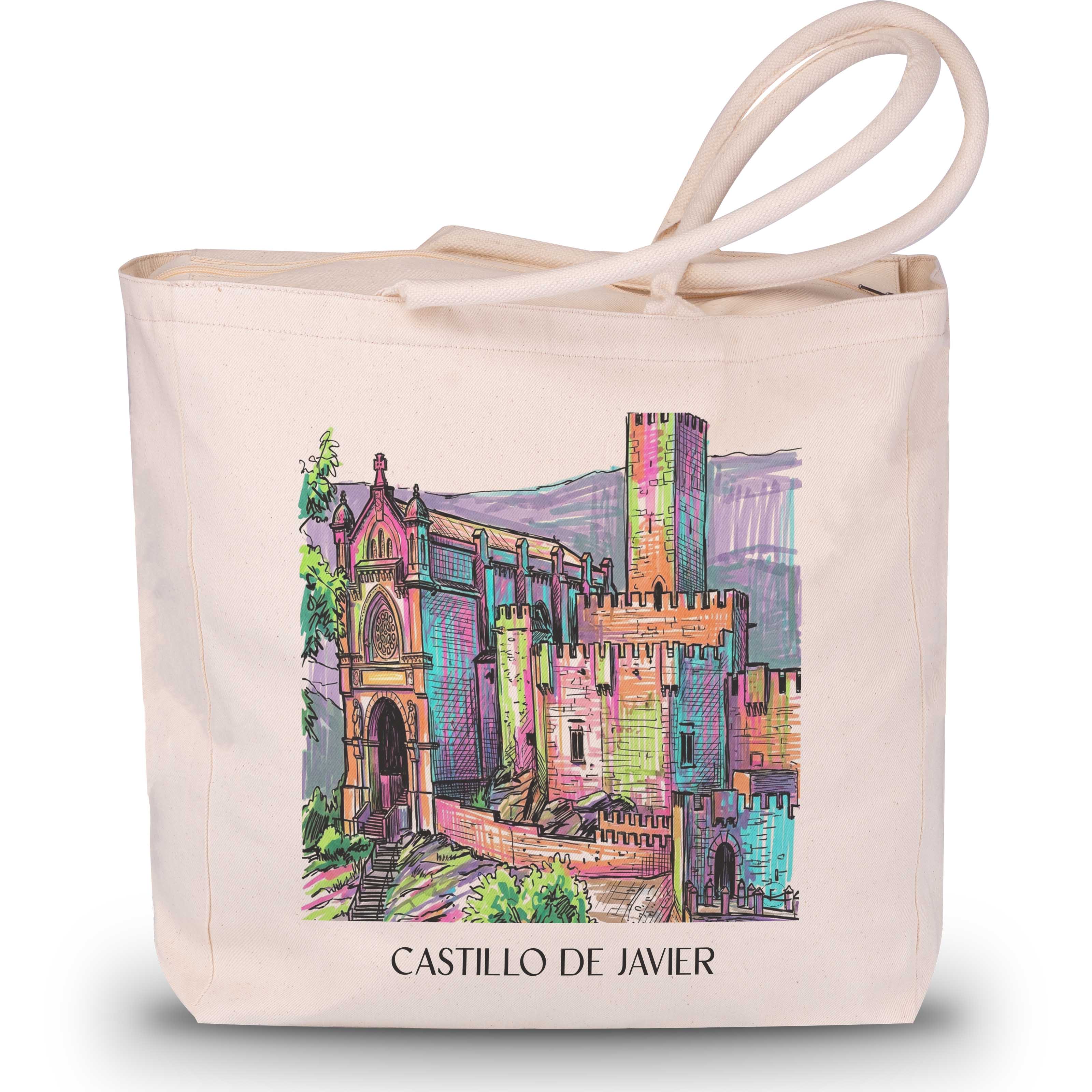 castillo-de-javier-spanien-spanien-und-spanien-einkaufstasche-graffiti