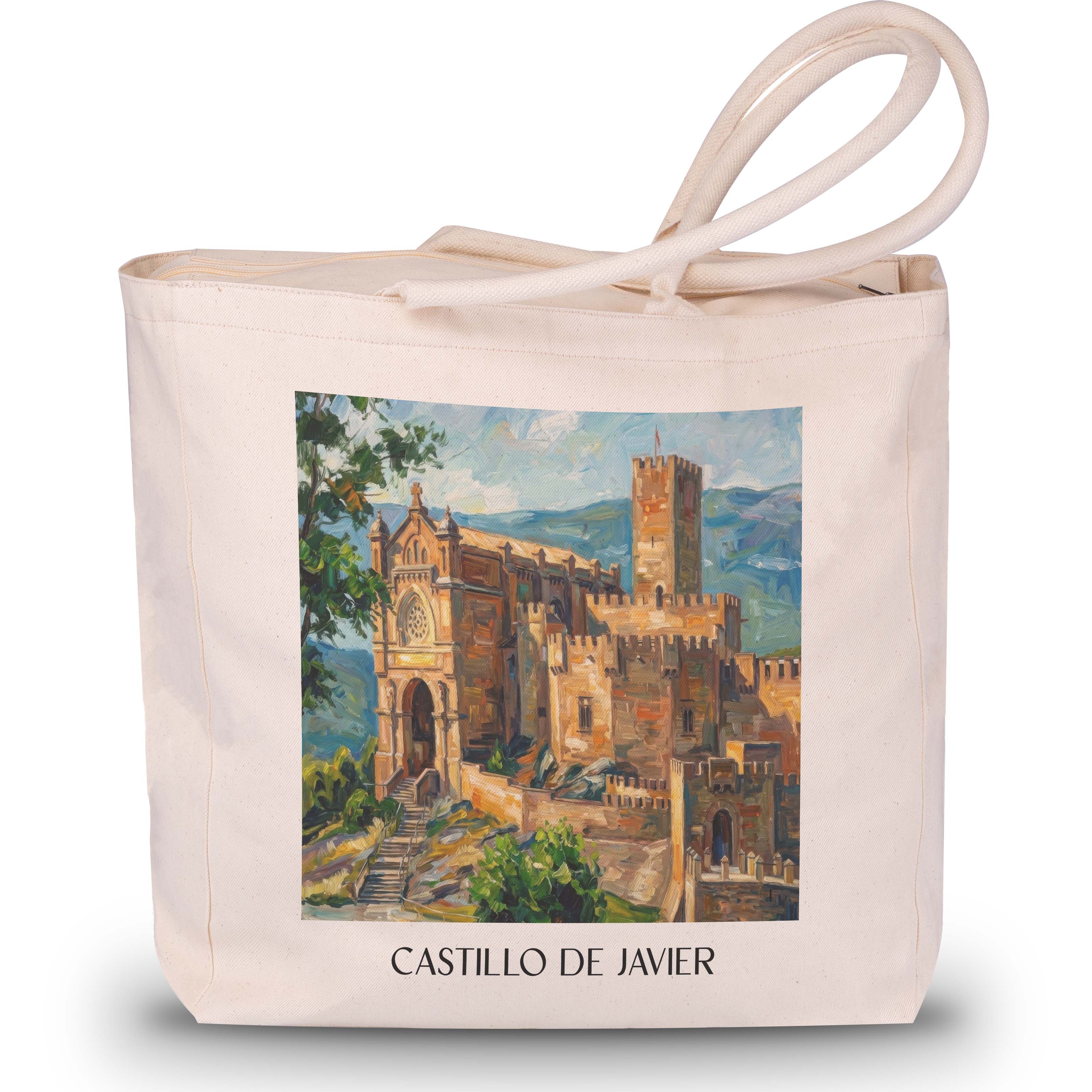 castillo-de-javier-spanien-spanien-und-spanien-einkaufstasche-oil-painting-oelgemaelde