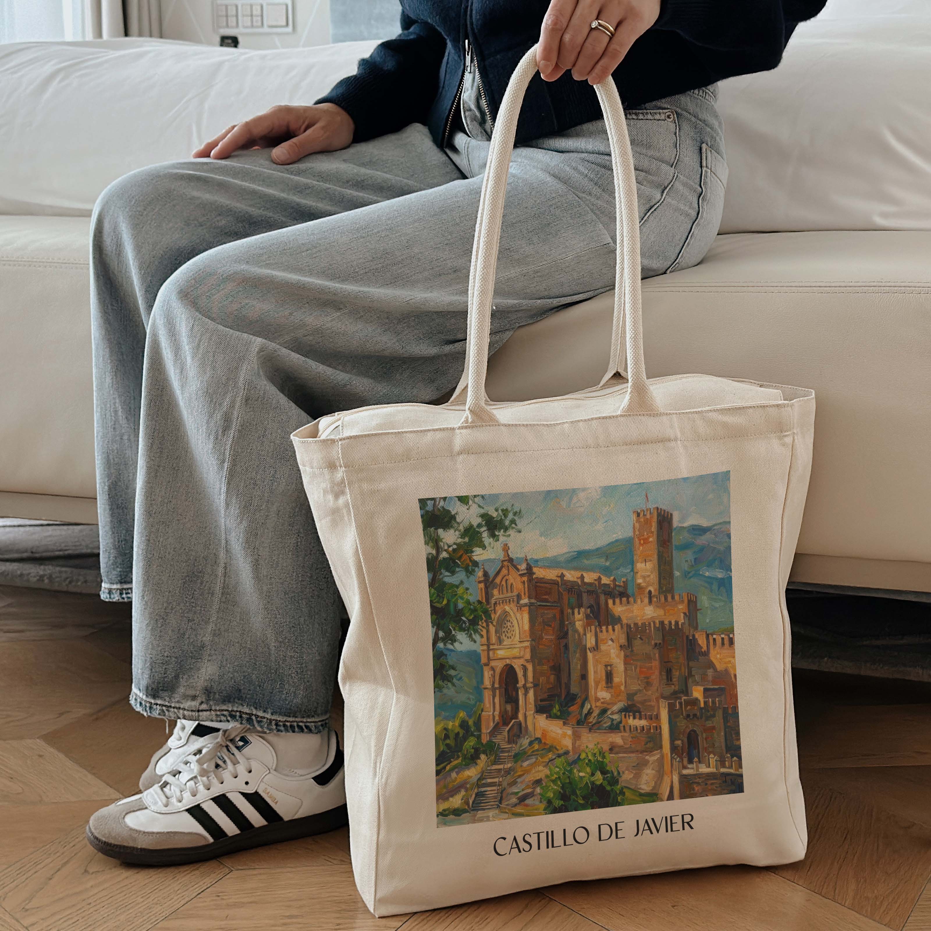 castillo-de-javier-spanien-spanien-und-spanien-einkaufstasche-oil-painting-oelgemaelde
