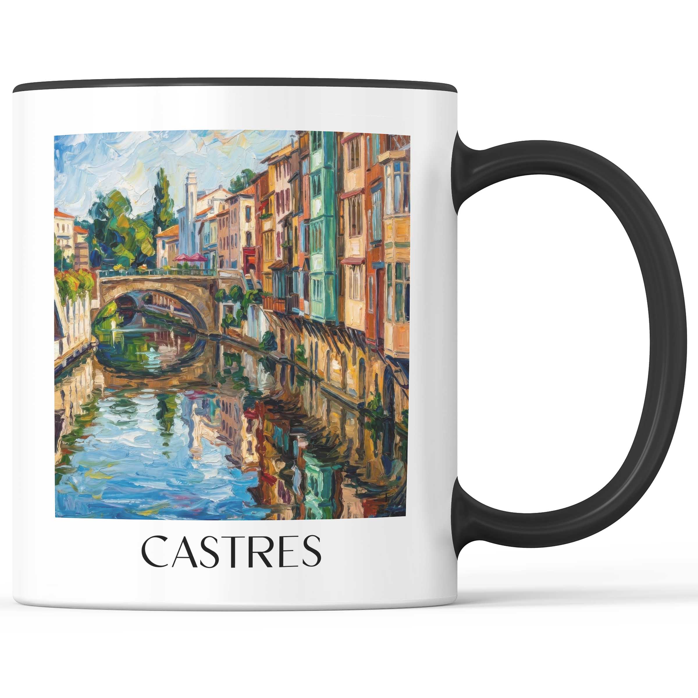 Castres Kaffeebecher - Pays d'Autan - Frankreich Becher - Kaffeetasse im Ölgemälde Stil - favplace