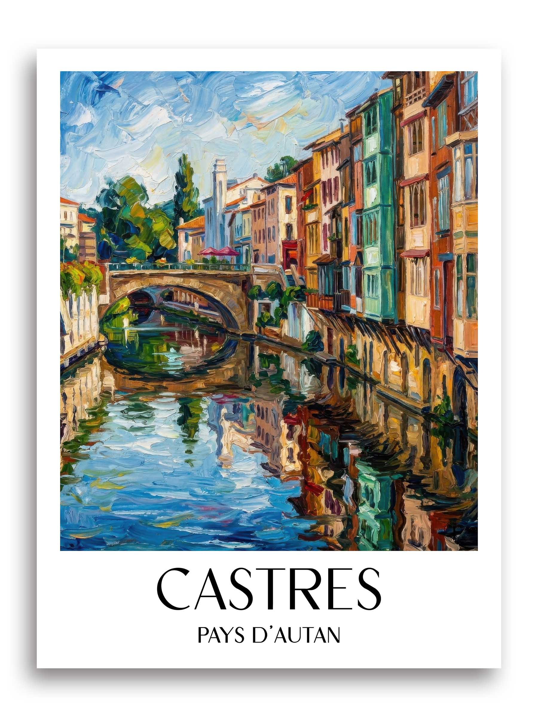 Castres Poster - Pays d'Autan - Frankreich Kunstdruck - Ölgemälde von A4 bis A1 - favplace