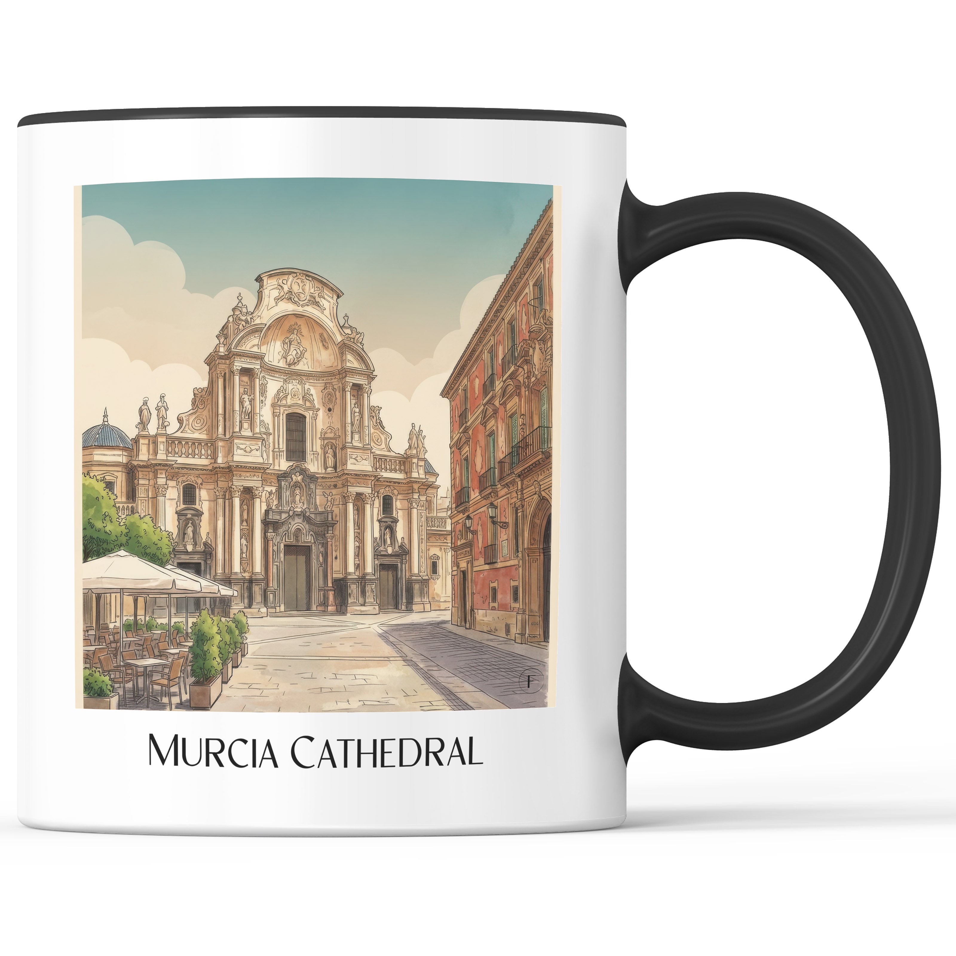 Catedral de Murcia Kaffeebecher - Spanien - Spanien Becher - Kaffeetasse im Aquarell Stil - favplace
