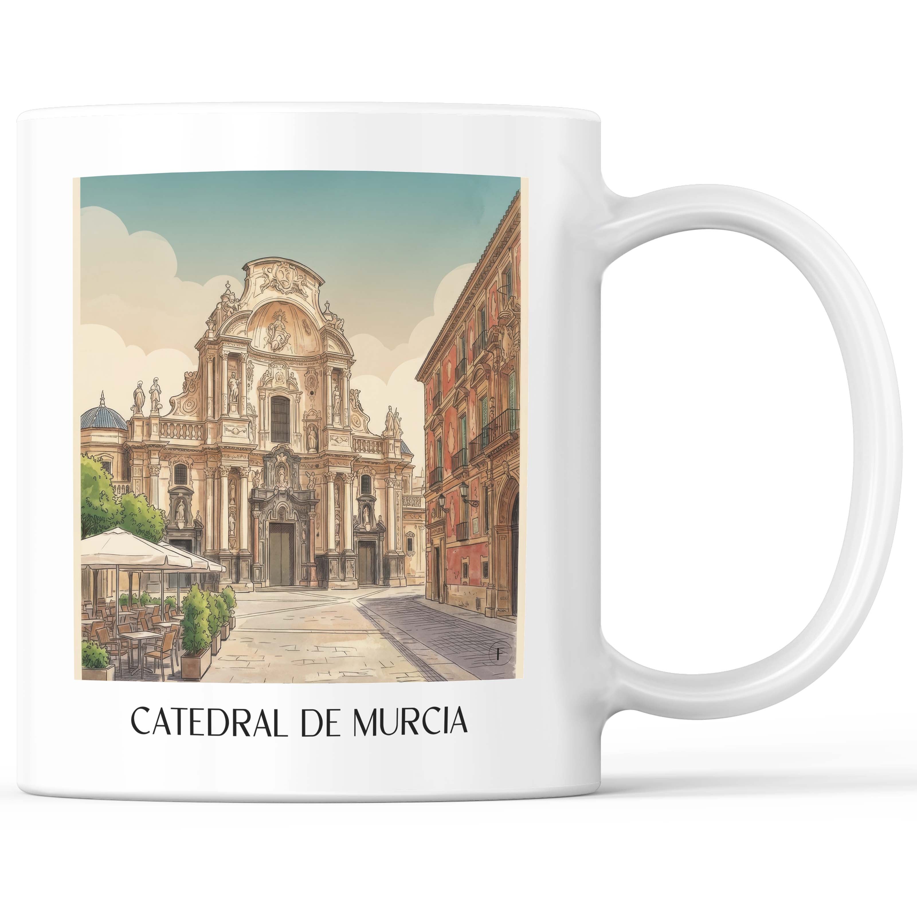 Catedral de Murcia Kaffeebecher - Spanien - Spanien Becher - Kaffeetasse im Aquarell Stil - favplace
