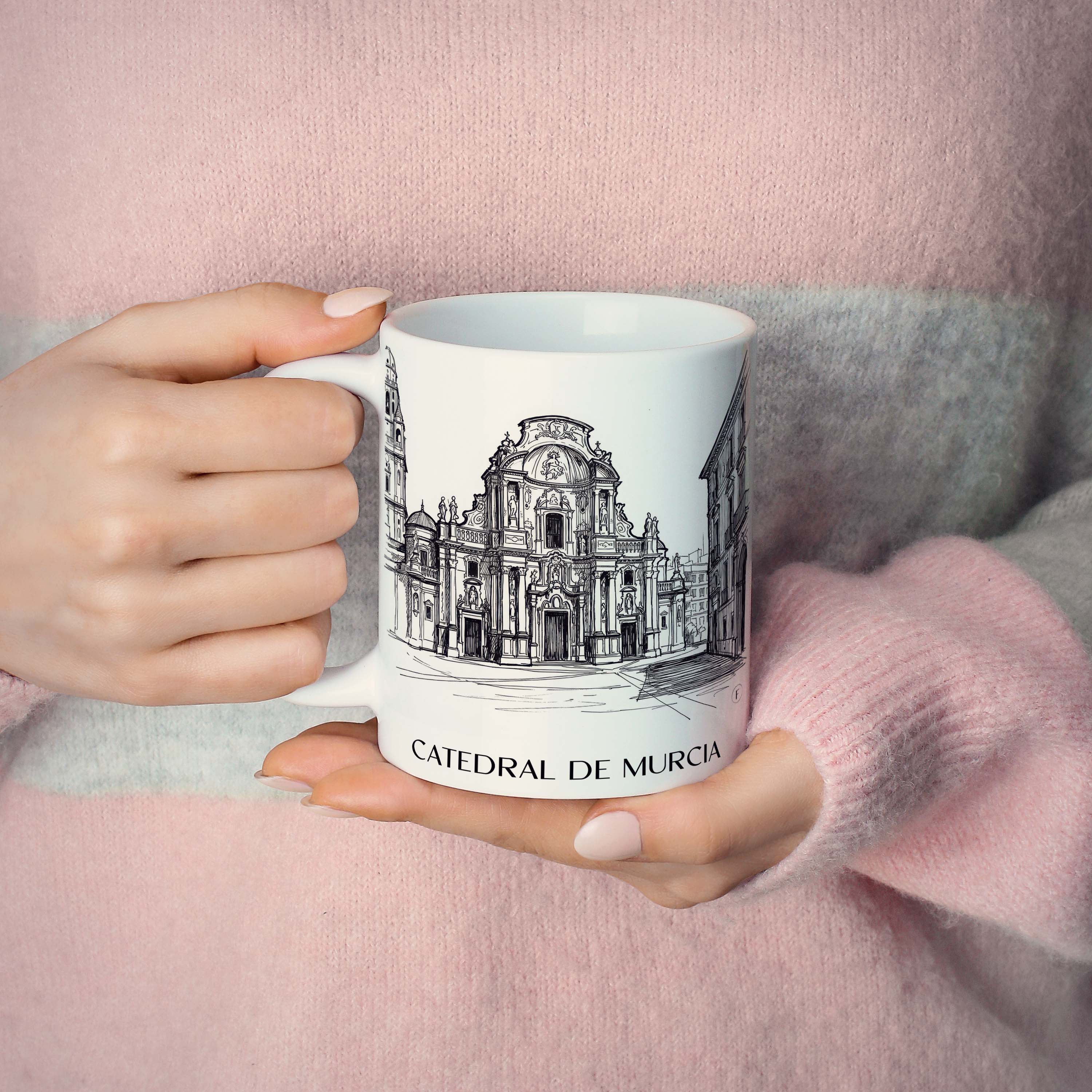catedral-de-murcia-spanien-spanien-kaffeebecher-skizze