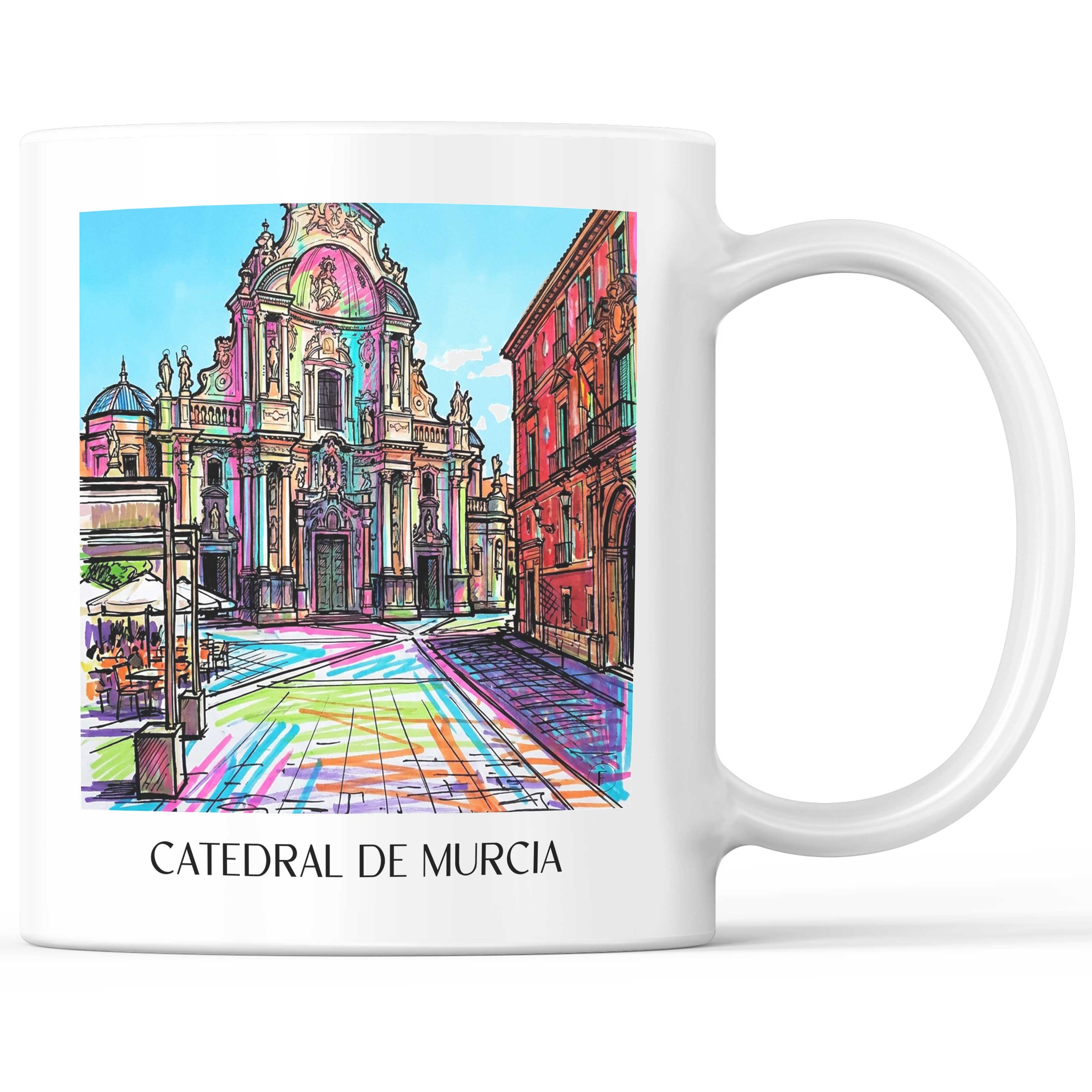 Catedral de Murcia Kaffeebecher - Spanien - Spanien Becher - Kaffeetasse im Tag Graffiti Stil - favplace