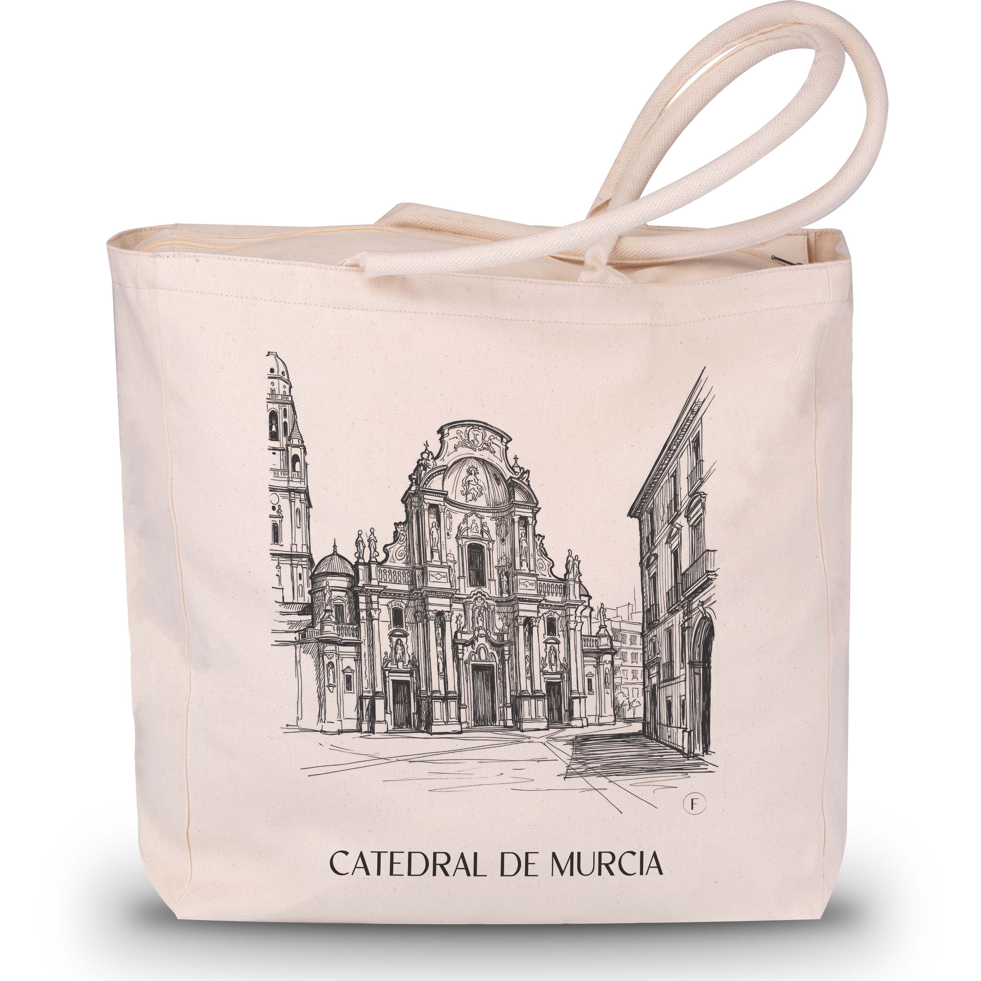 catedral-de-murcia-spanien-spanien-einkaufstasche-skizze