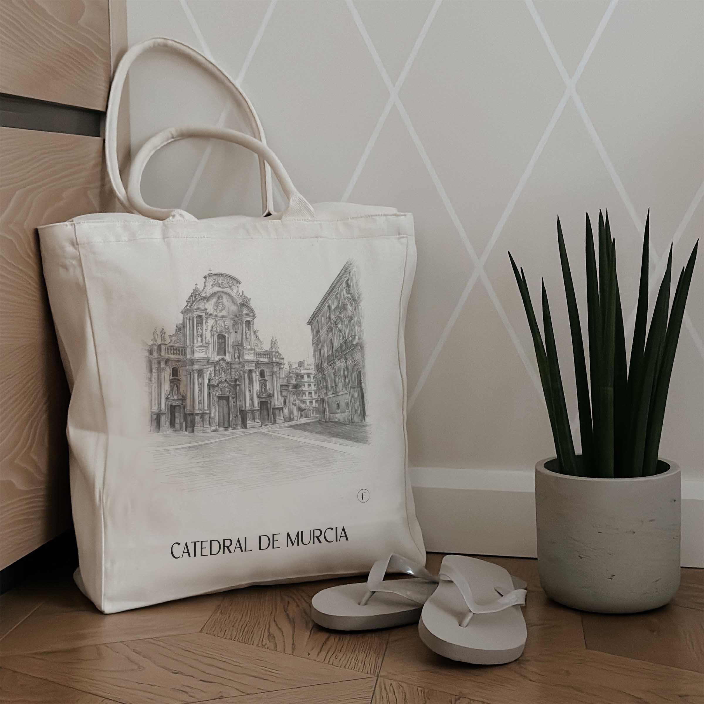 catedral-de-murcia-spanien-spanien-einkaufstasche-bleistift-zeichnung-drawing