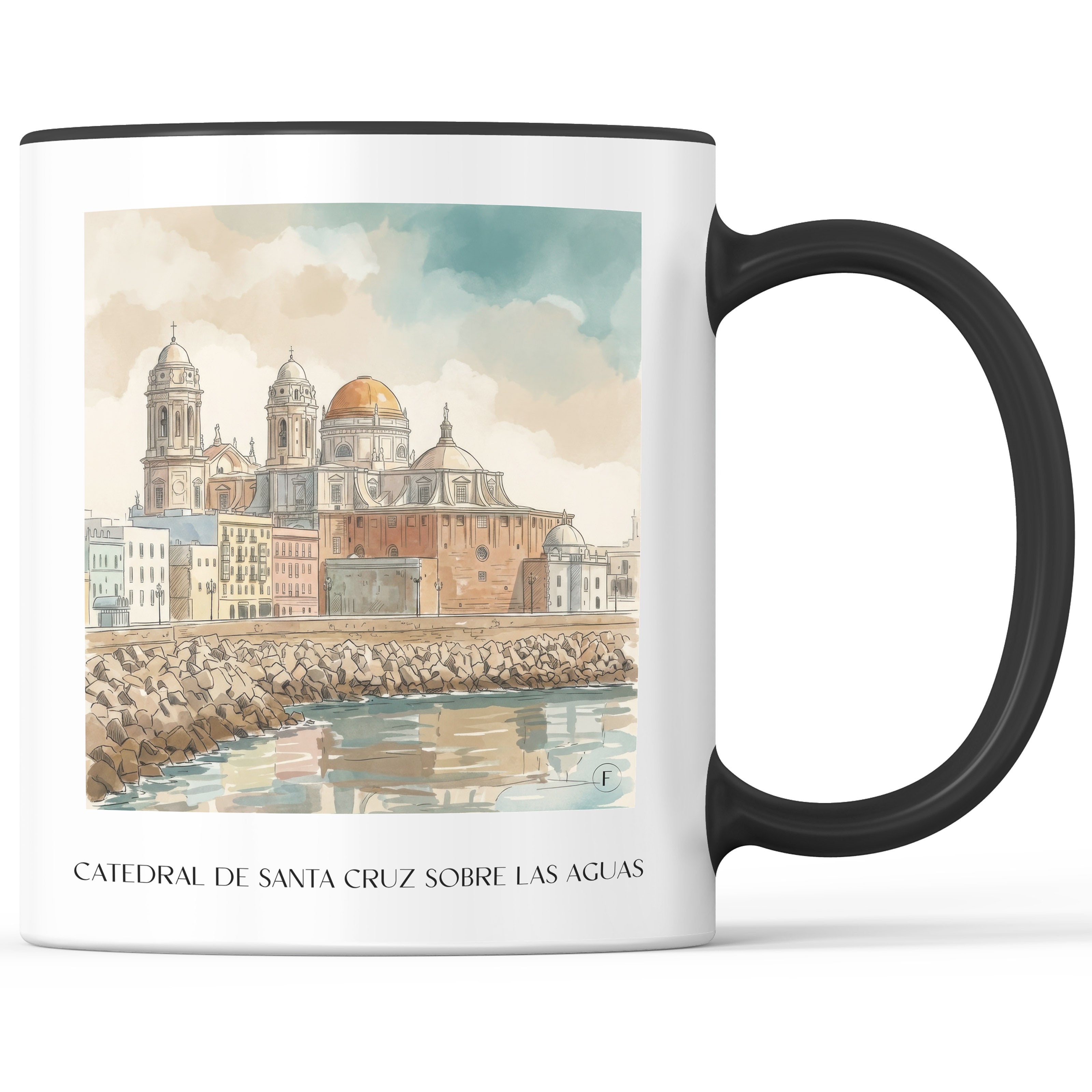 catedral-de-santa-cruz-sobre-las-aguas-cádiz-spanien-kaffeebecher-aquarell