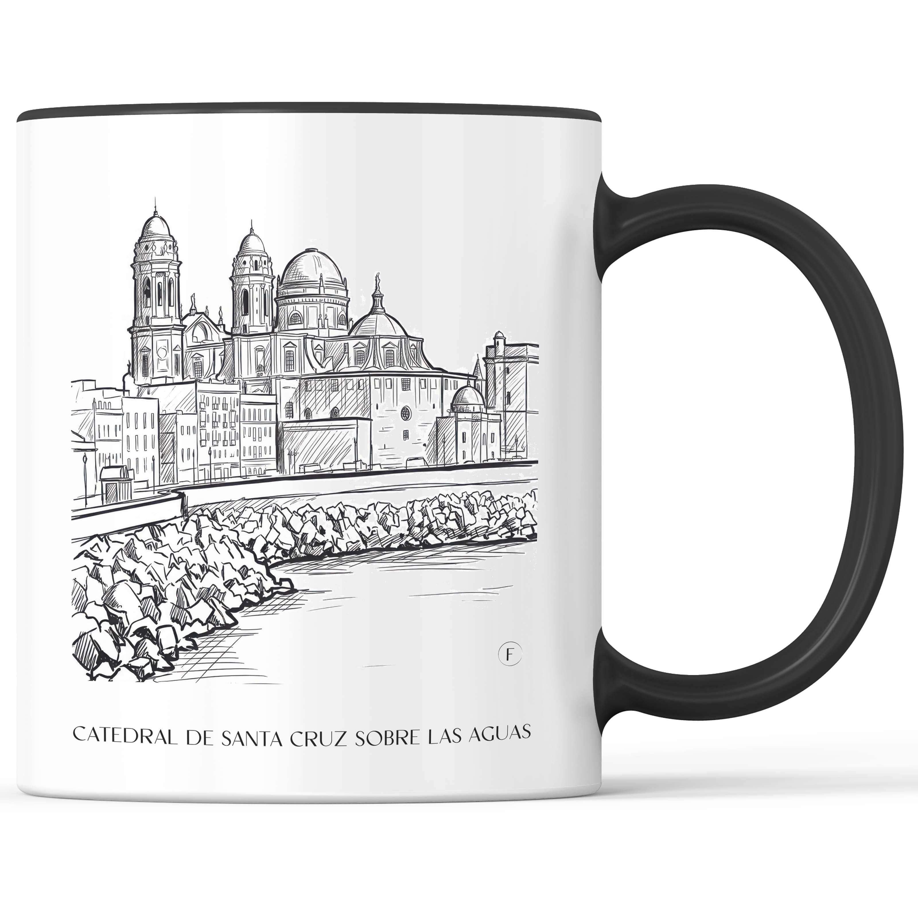 catedral-de-santa-cruz-sobre-las-aguas-cádiz-spanien-kaffeebecher-skizze