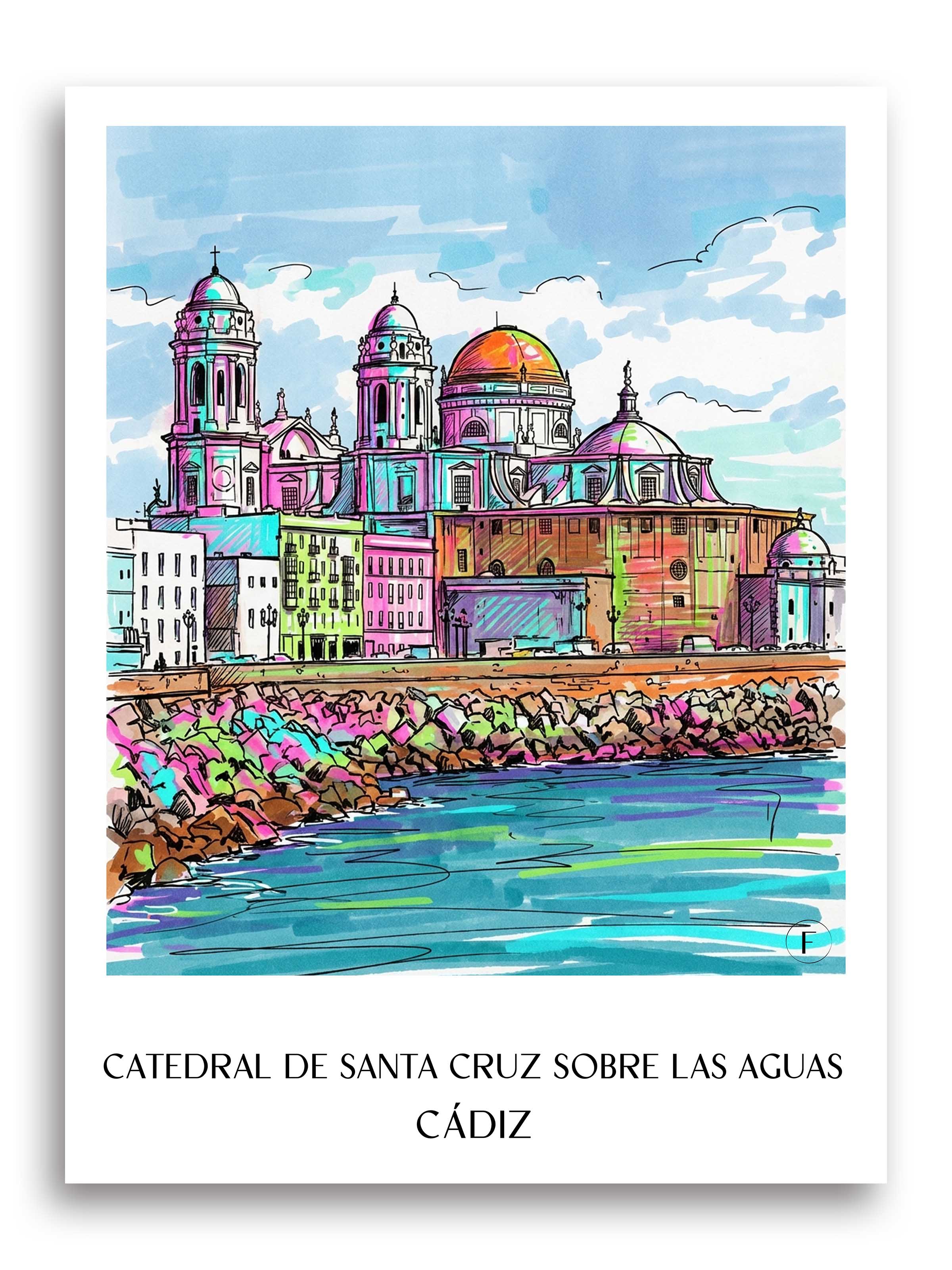 catedral-de-santa-cruz-sobre-las-aguas-cádiz-spanien-poster-graffiti