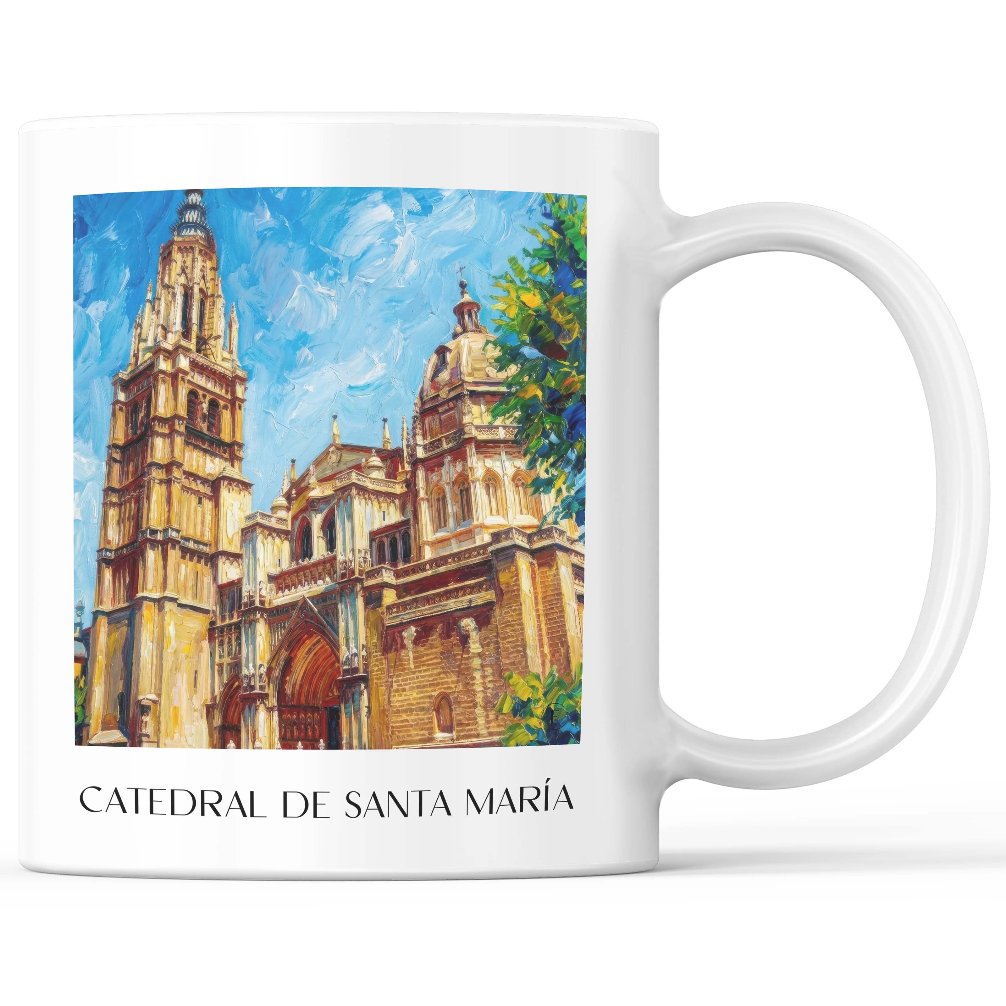 Catedral de Santa María Kaffeebecher - Toledo - Spanien Becher - Kaffeetasse im Ölgemälde Stil - favplace